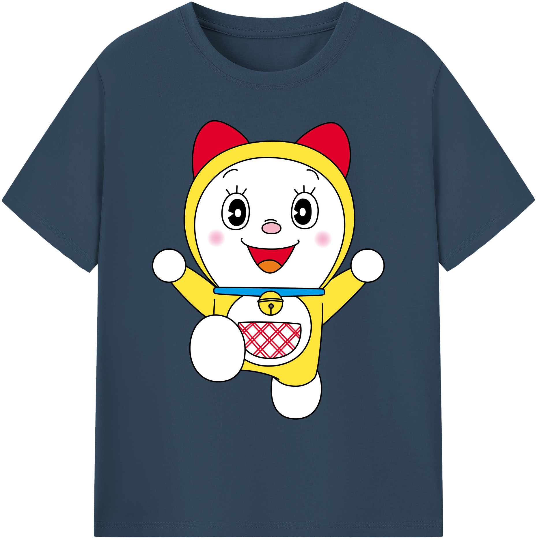 （画像用） ドラえもん ドラミ Doraemon Dorami 綿100％ メンズ半袖Tシャツ｜肌触りやわらか＆通気性