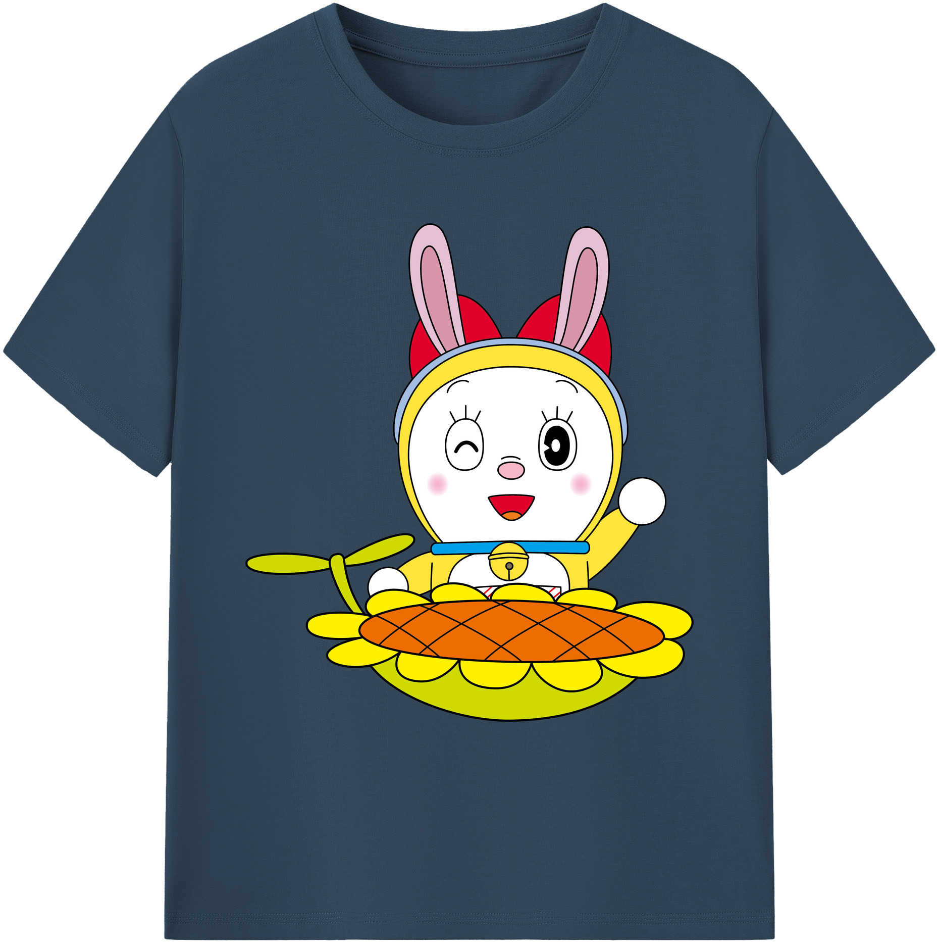 （画像用） ドラえもん ドラミ Doraemon Dorami 綿100％ メンズ半袖Tシャツ｜肌触りやわらか＆通気性