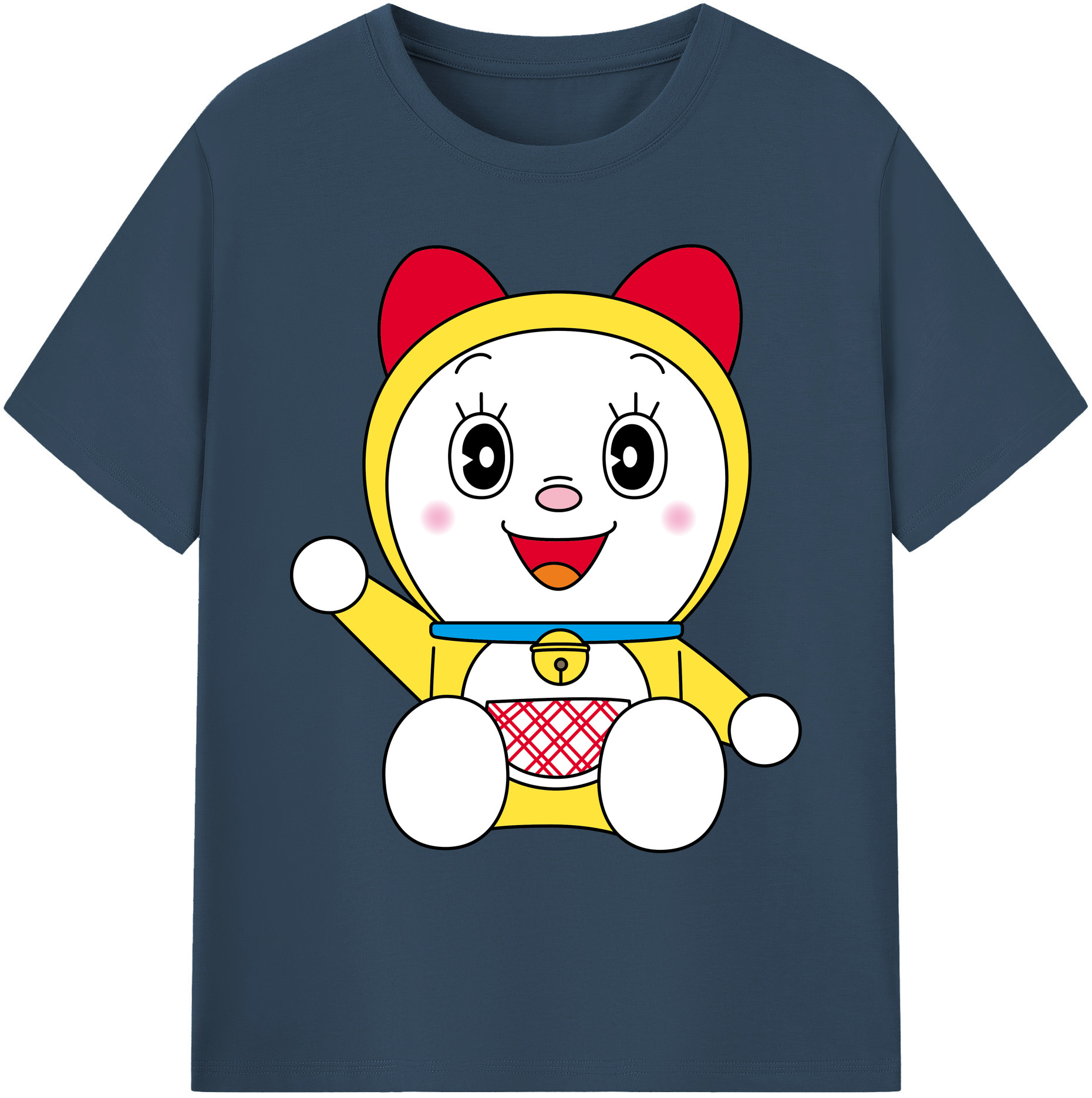 （画像用） ドラえもん ドラミ Doraemon Dorami 綿100％ メンズ半袖Tシャツ｜肌触りやわらか＆通気性
