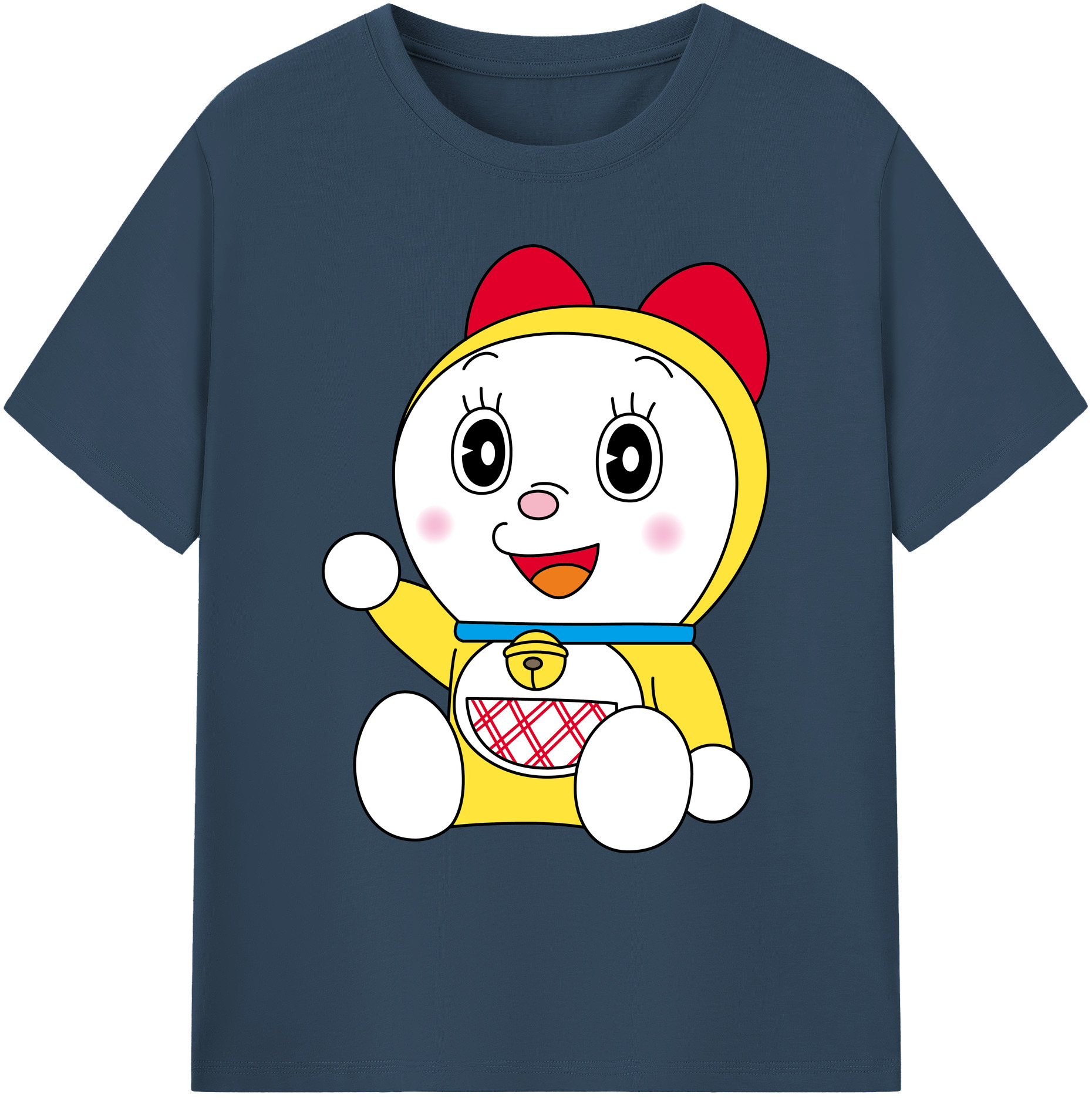 （画像用） ドラえもん ドラミ Doraemon Dorami 綿100％ メンズ半袖Tシャツ｜肌触りやわらか＆通気性