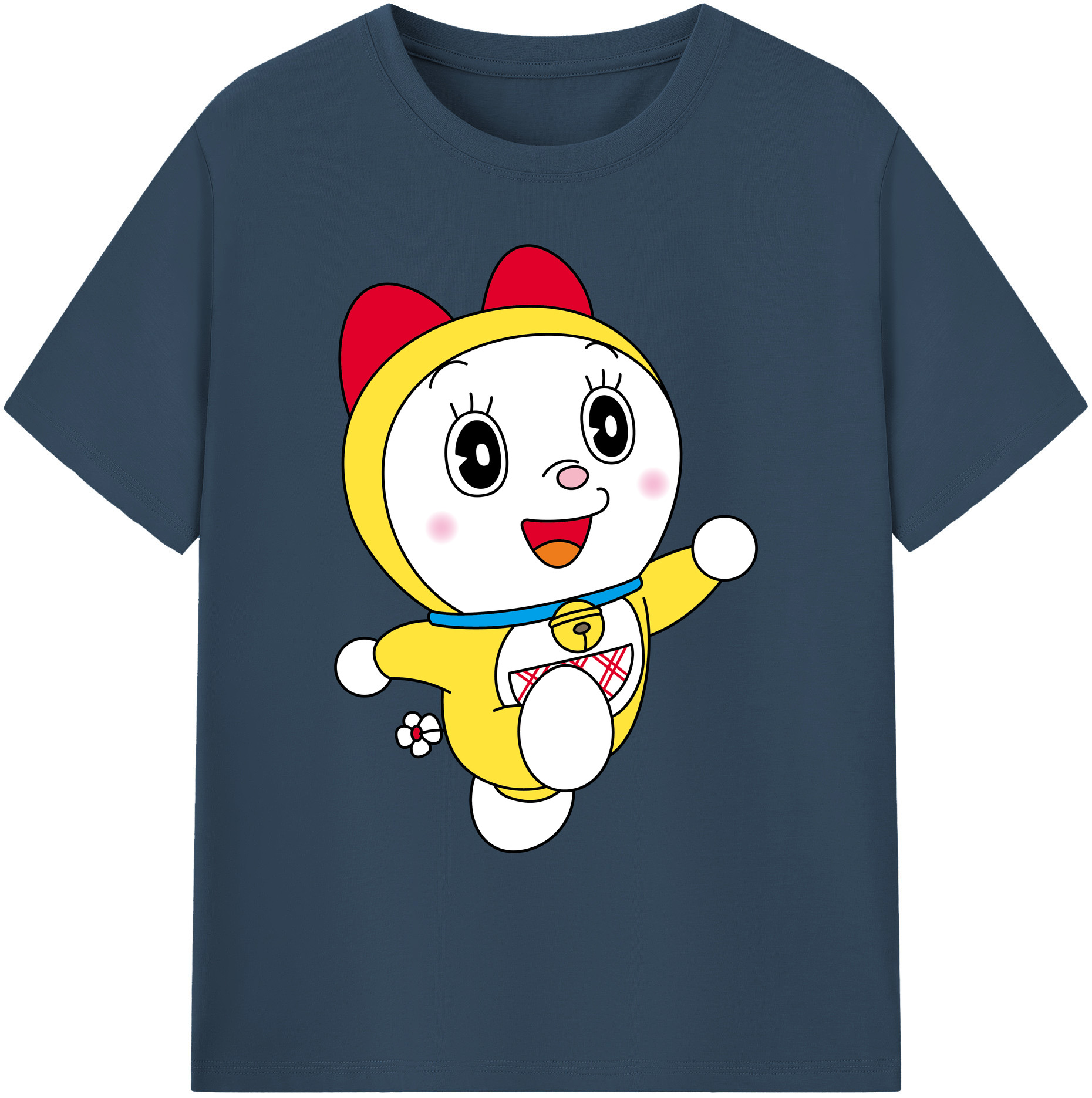 （画像用） ドラえもん ドラミ Doraemon Dorami 綿100％ メンズ半袖Tシャツ｜肌触りやわらか＆通気性