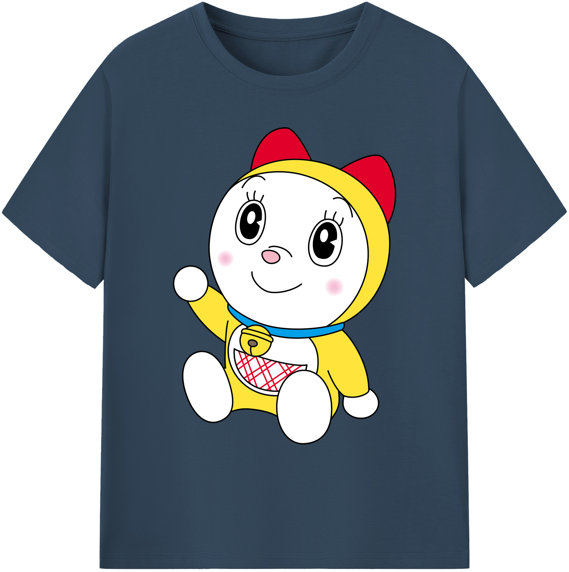 （画像用） ドラえもん ドラミ Doraemon Dorami 綿100％ メンズ半袖Tシャツ｜肌触りやわらか＆通気性