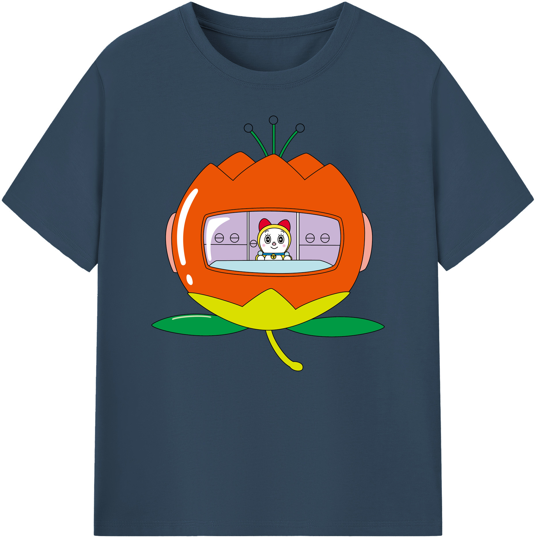 （画像用） ドラえもん ドラミ Doraemon Dorami 綿100％ メンズ半袖Tシャツ｜肌触りやわらか＆通気性