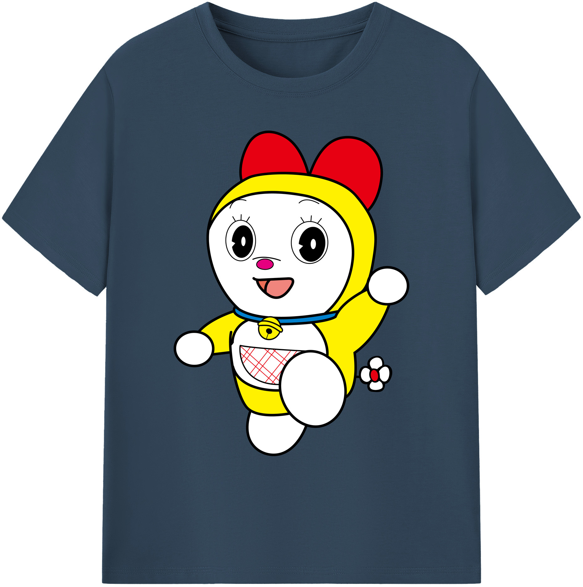 （画像用） ドラえもん ドラミ Doraemon Dorami 綿100％ メンズ半袖Tシャツ｜肌触りやわらか＆通気性