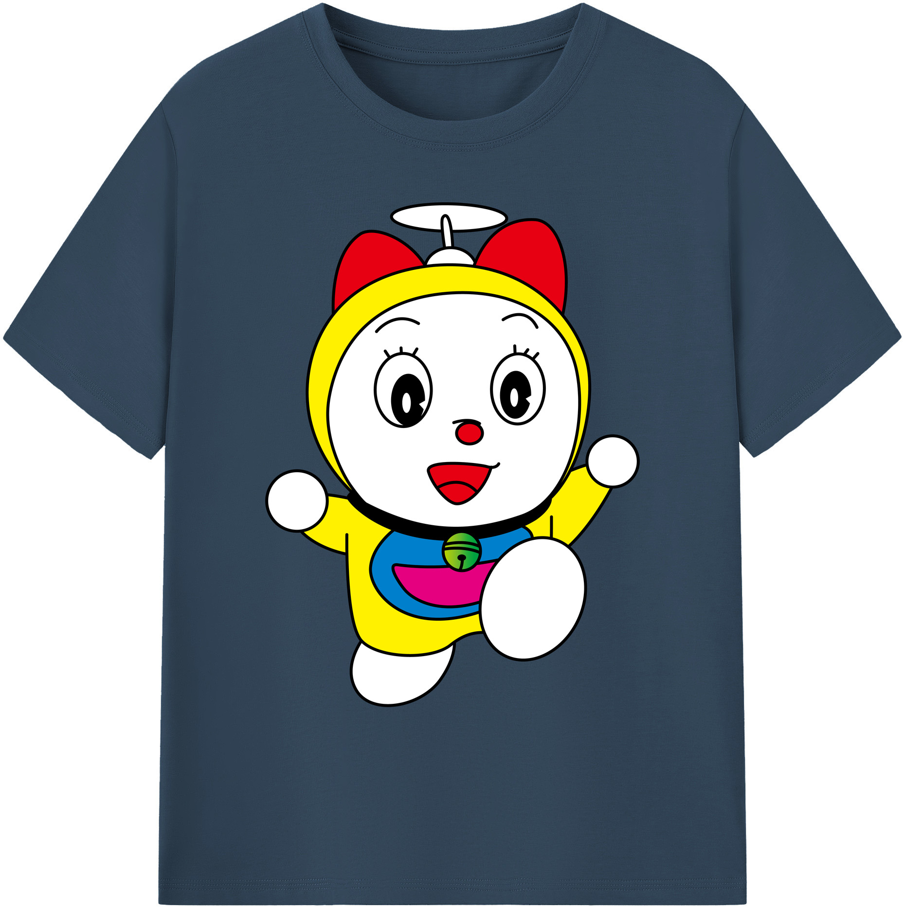 （画像用） ドラえもん ドラミ Doraemon Dorami 綿100％ メンズ半袖Tシャツ｜肌触りやわらか＆通気性