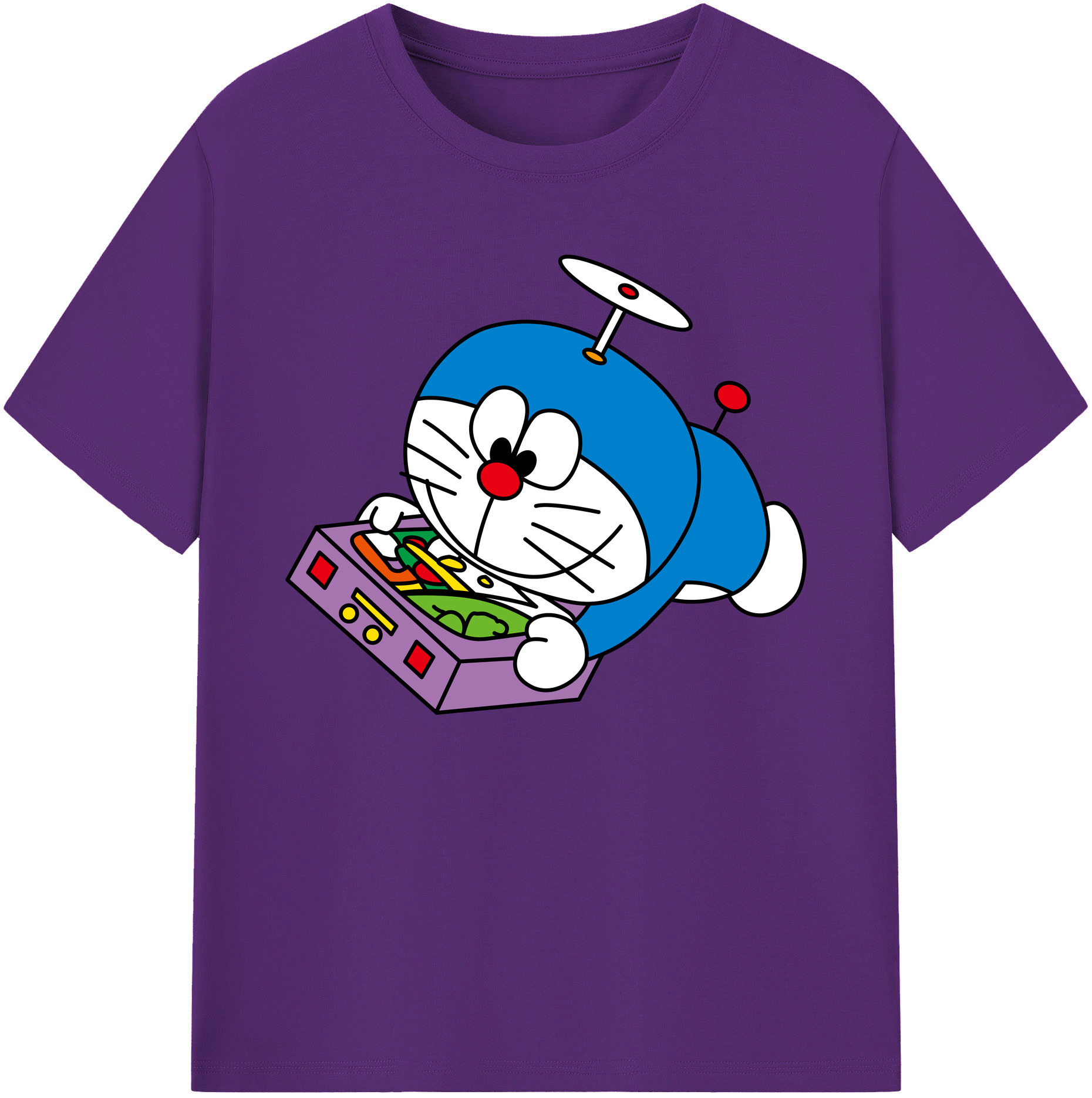 （画像用） ドラえもん Doraemon 綿100％ メンズ半袖Tシャツ｜肌触りやわらか＆通気性