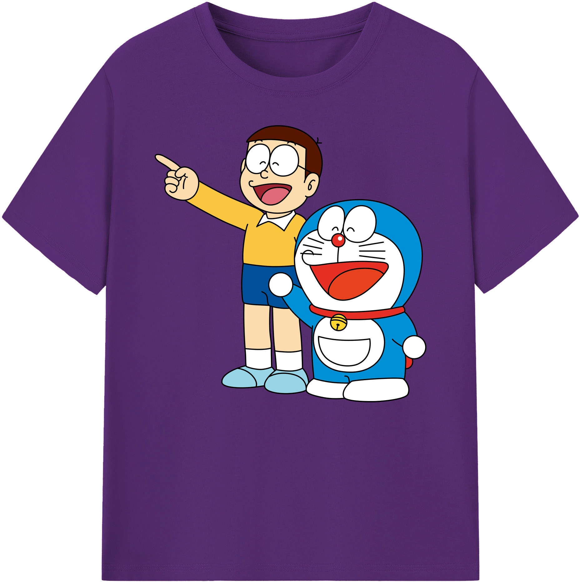 （画像用） ドラえもん 野比 のび太 Doraemon Nobita Nobi 綿100％ メンズ半袖Tシャツ｜肌触りやわらか＆通気性