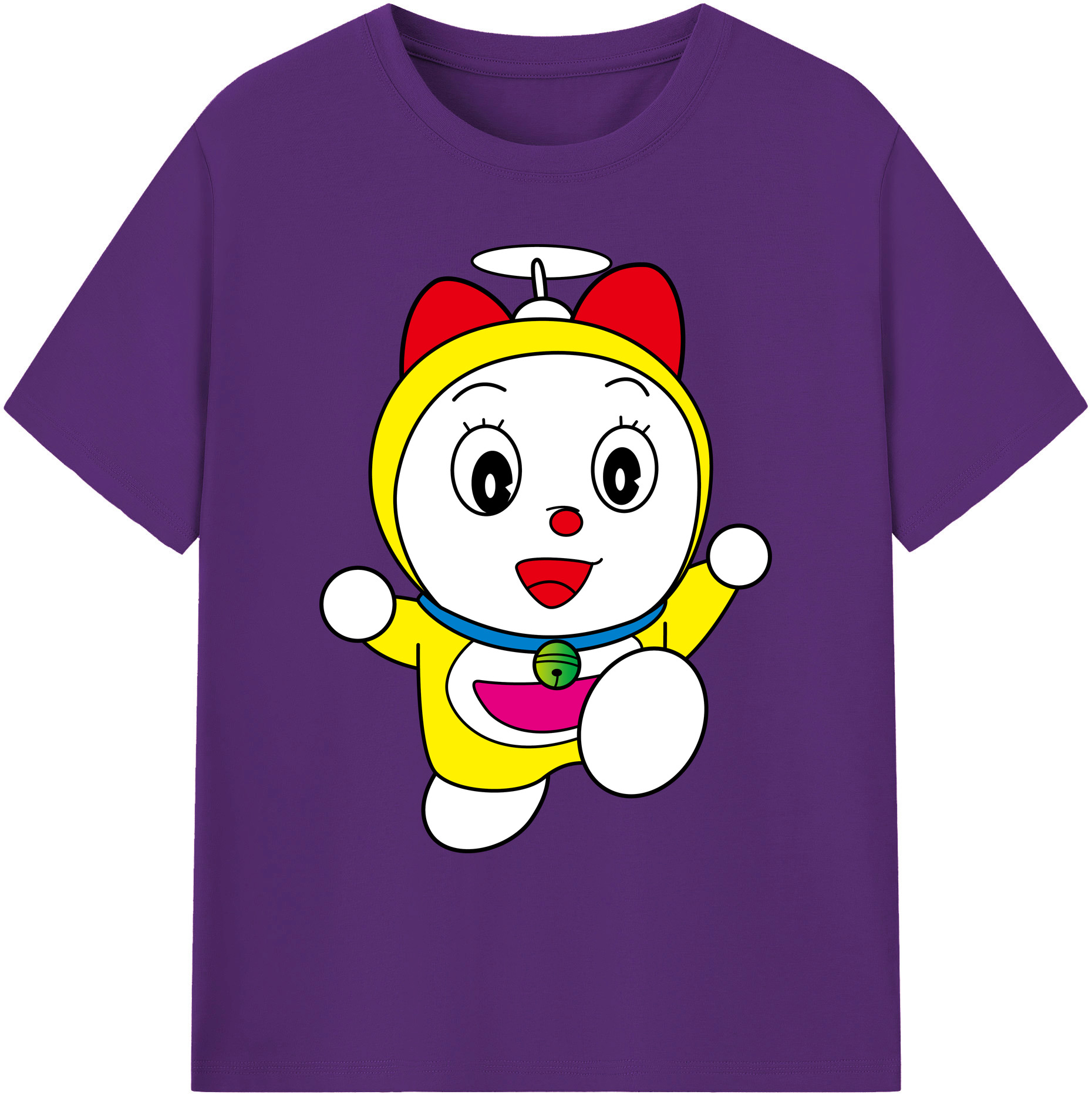 （画像用） ドラえもん ドラミ Doraemon Dorami 綿100％ メンズ半袖Tシャツ｜肌触りやわらか＆通気性