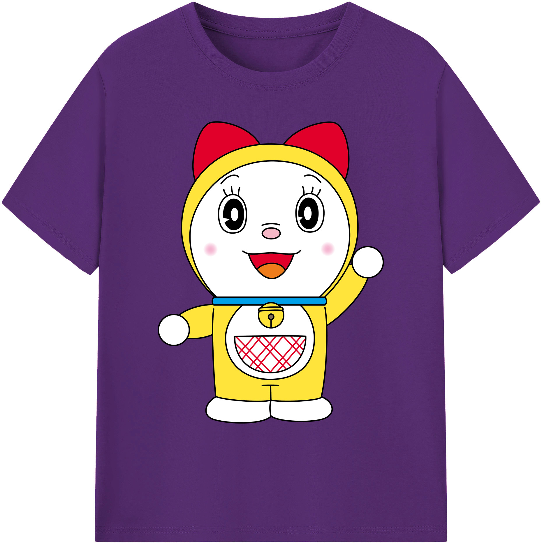 （画像用） ドラえもん ドラミ Doraemon Dorami 綿100％ メンズ半袖Tシャツ｜肌触りやわらか＆通気性
