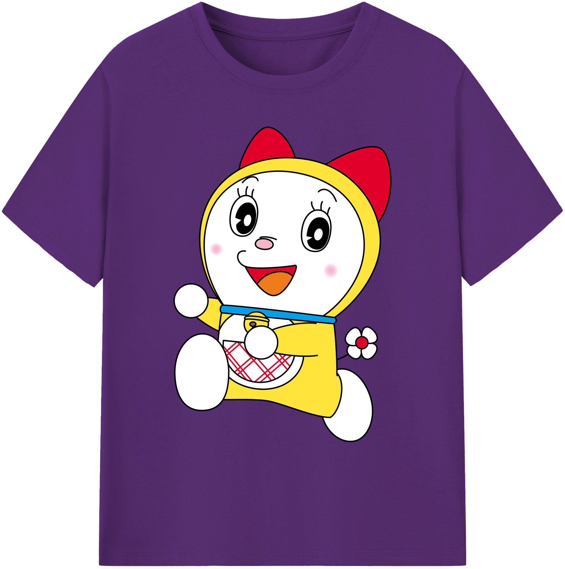 （画像用） ドラえもん ドラミ Doraemon Dorami 綿100％ メンズ半袖Tシャツ｜肌触りやわらか＆通気性