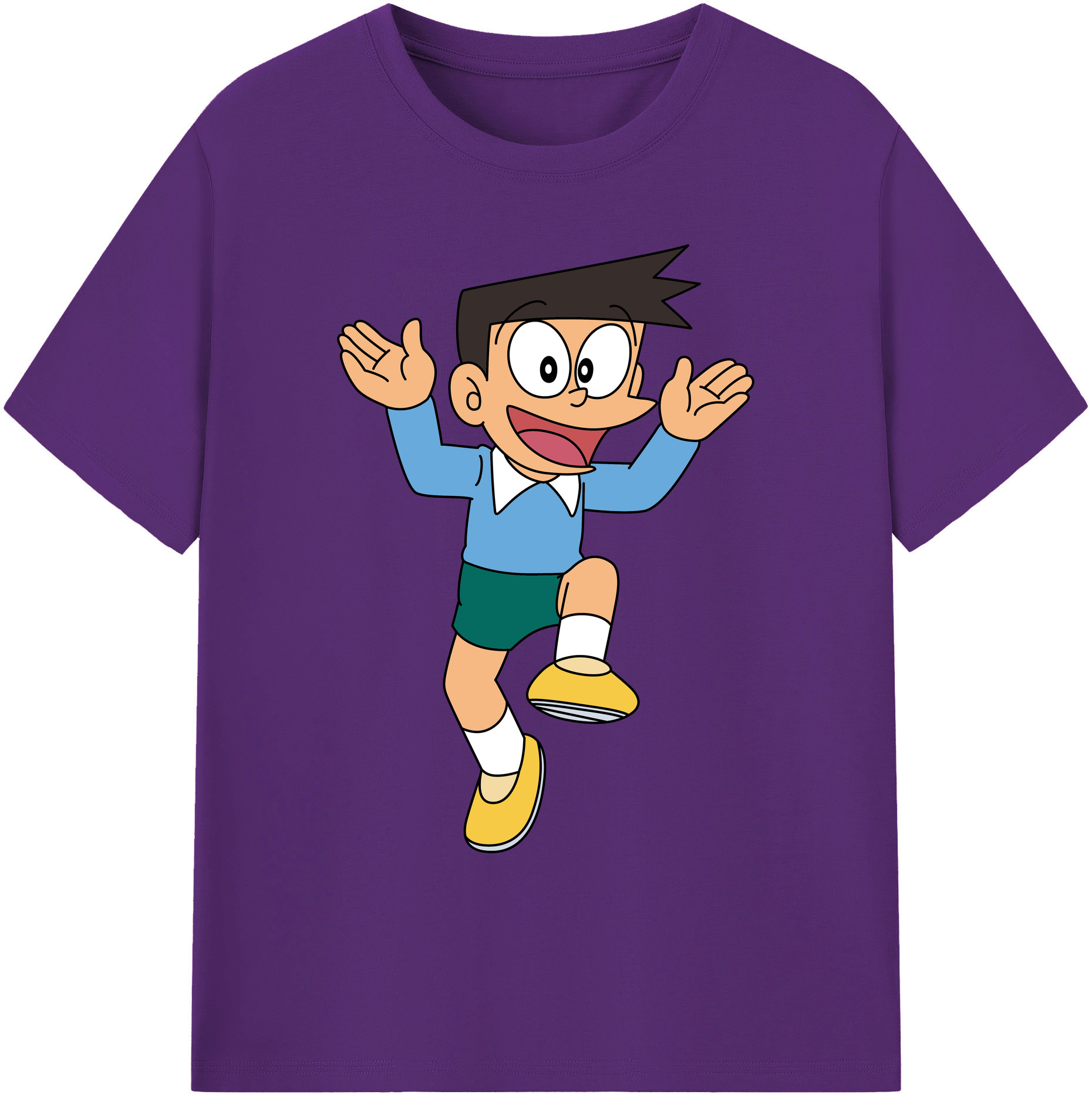 （画像用） ドラえもん 骨川 スネ夫 Doraemon Honekawa Suneo 綿100％ メンズ半袖Tシャツ｜肌触りやわらか＆通気性