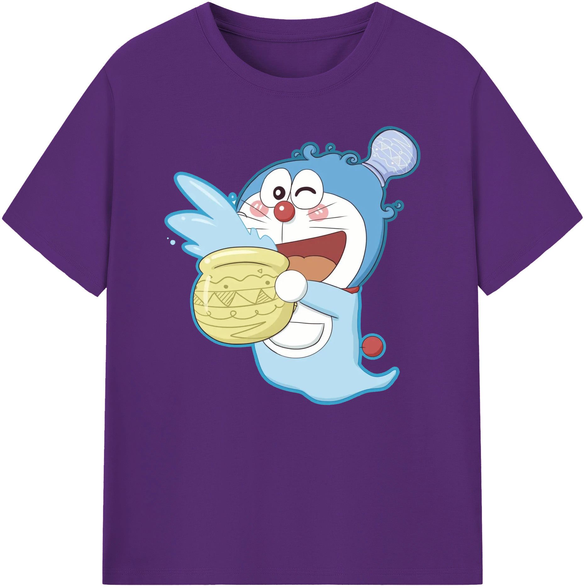 （画像用） ドラえもん Doraemon 綿100％ メンズ半袖Tシャツ｜肌触りやわらか＆通気性