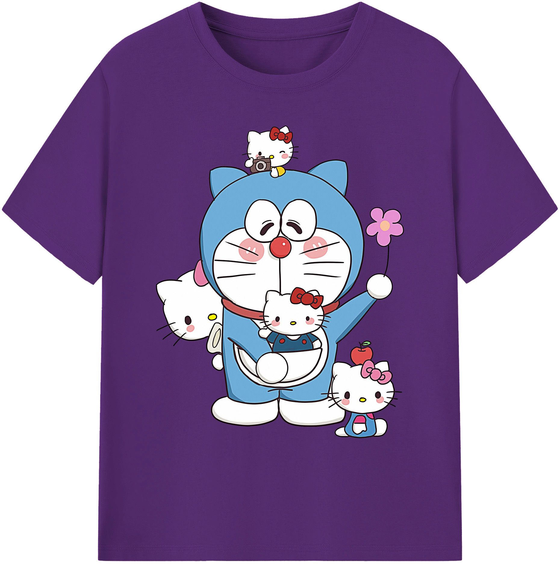 （画像用） ドラえもん Doraemon 綿100％ メンズ半袖Tシャツ｜肌触りやわらか＆通気性