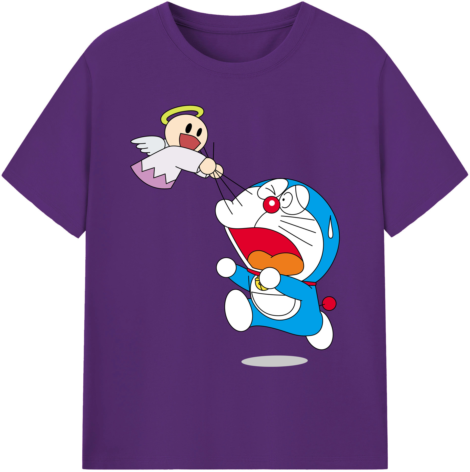 （画像用） ドラえもん Doraemon 綿100％ メンズ半袖Tシャツ｜肌触りやわらか＆通気性