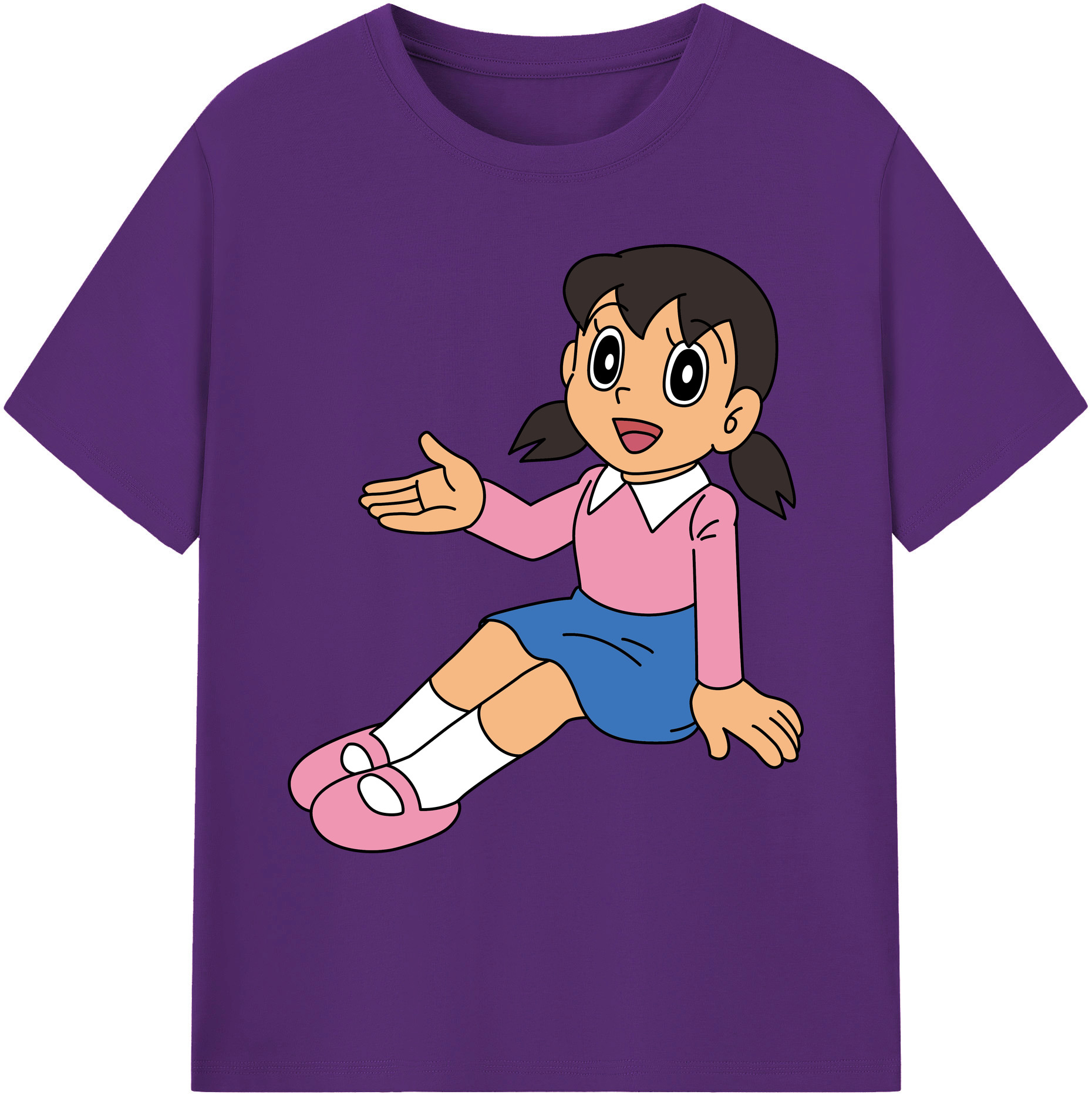 （画像用） ドラえもん みなもと しずか Doraemon Shizuka Minamoto 綿100％ メンズ半袖Tシャツ｜肌触りやわらか＆通気性