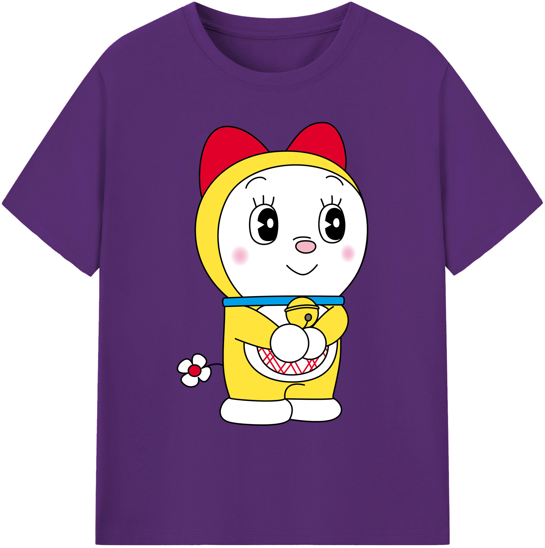（画像用） ドラえもん ドラミ Doraemon Dorami 綿100％ メンズ半袖Tシャツ｜肌触りやわらか＆通気性