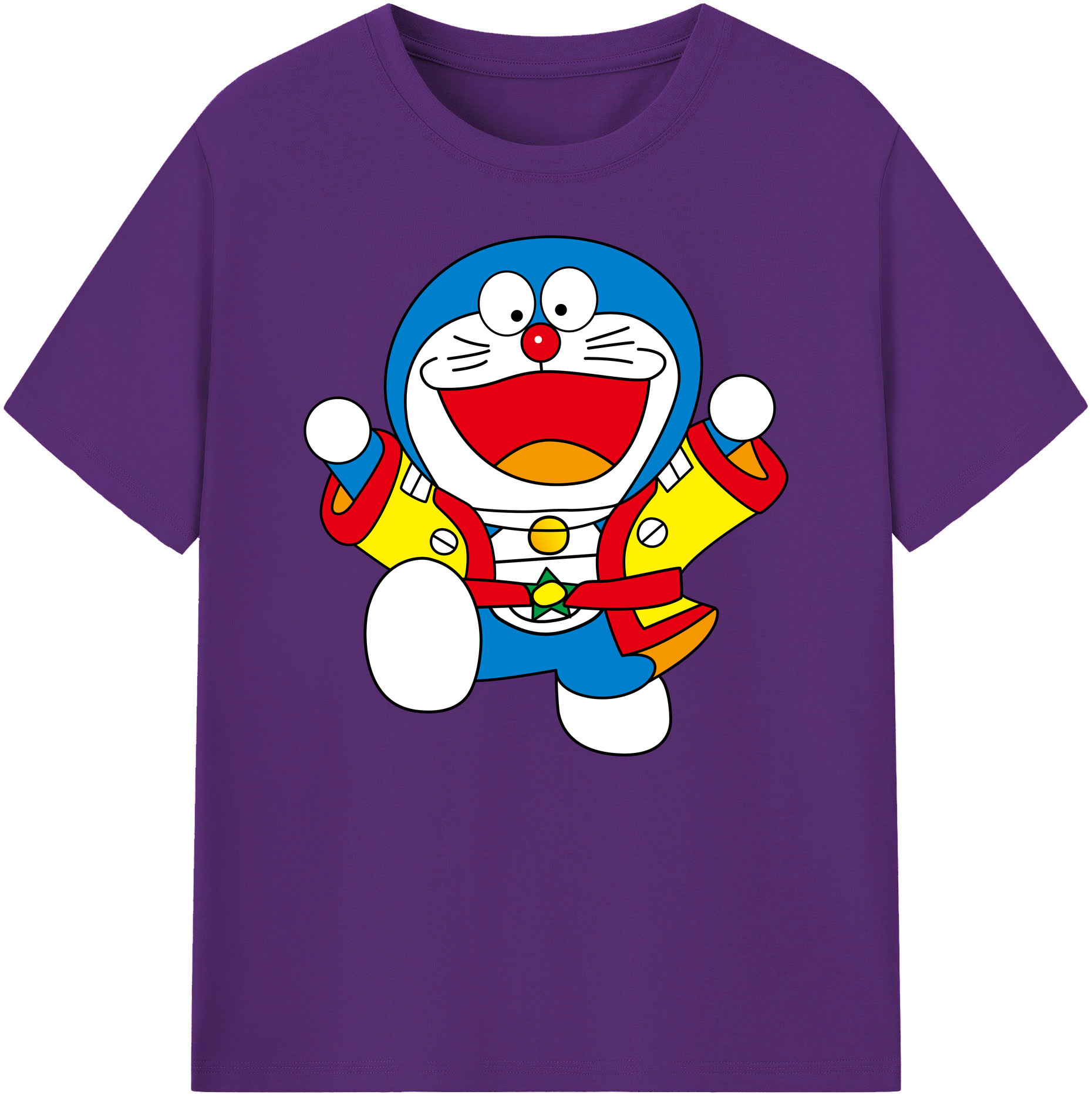 （画像用） ドラえもん Doraemon 綿100％ メンズ半袖Tシャツ｜肌触りやわらか＆通気性