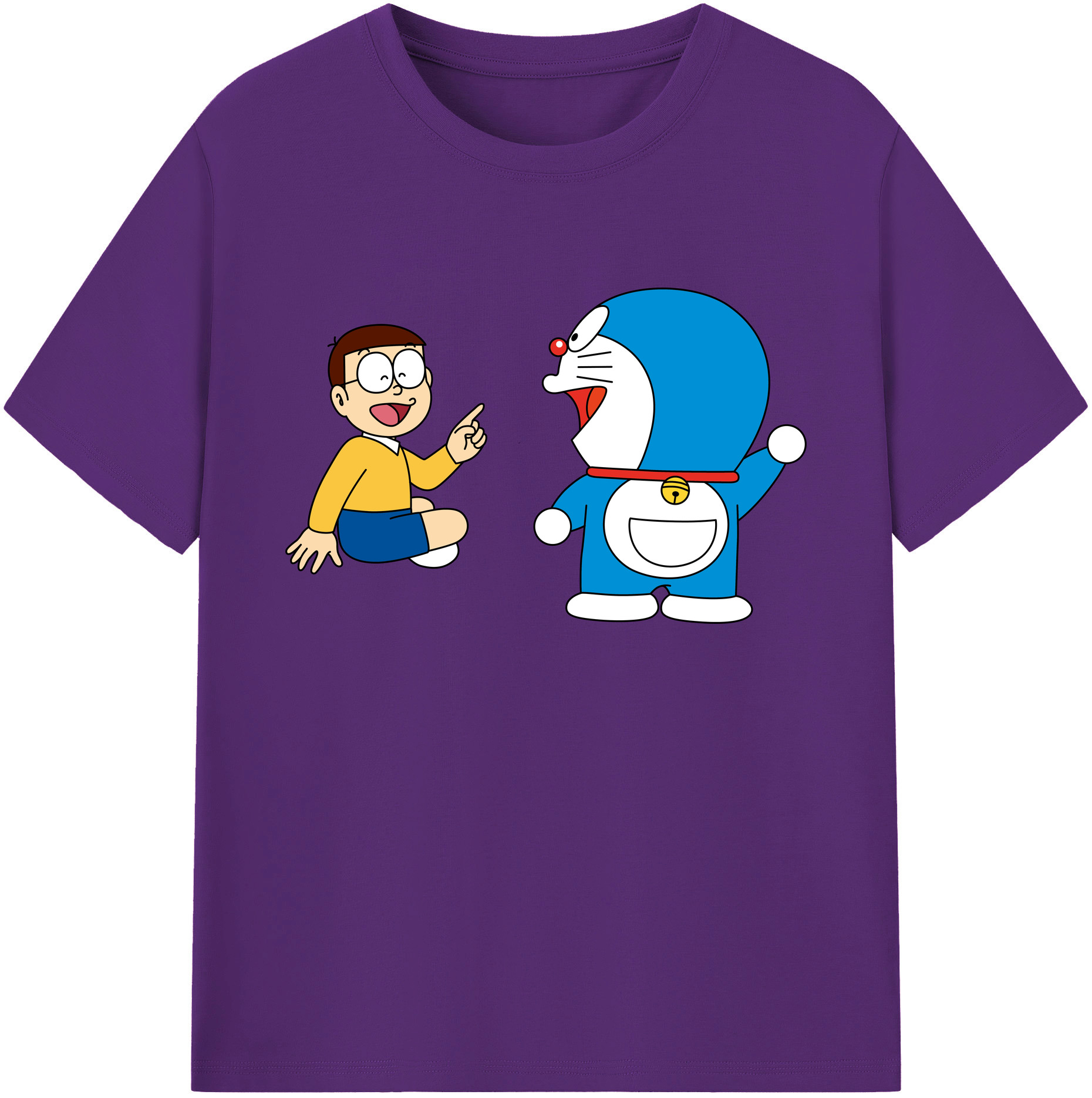 （画像用） ドラえもん Doraemon 綿100％ メンズ半袖Tシャツ｜肌触りやわらか＆通気性