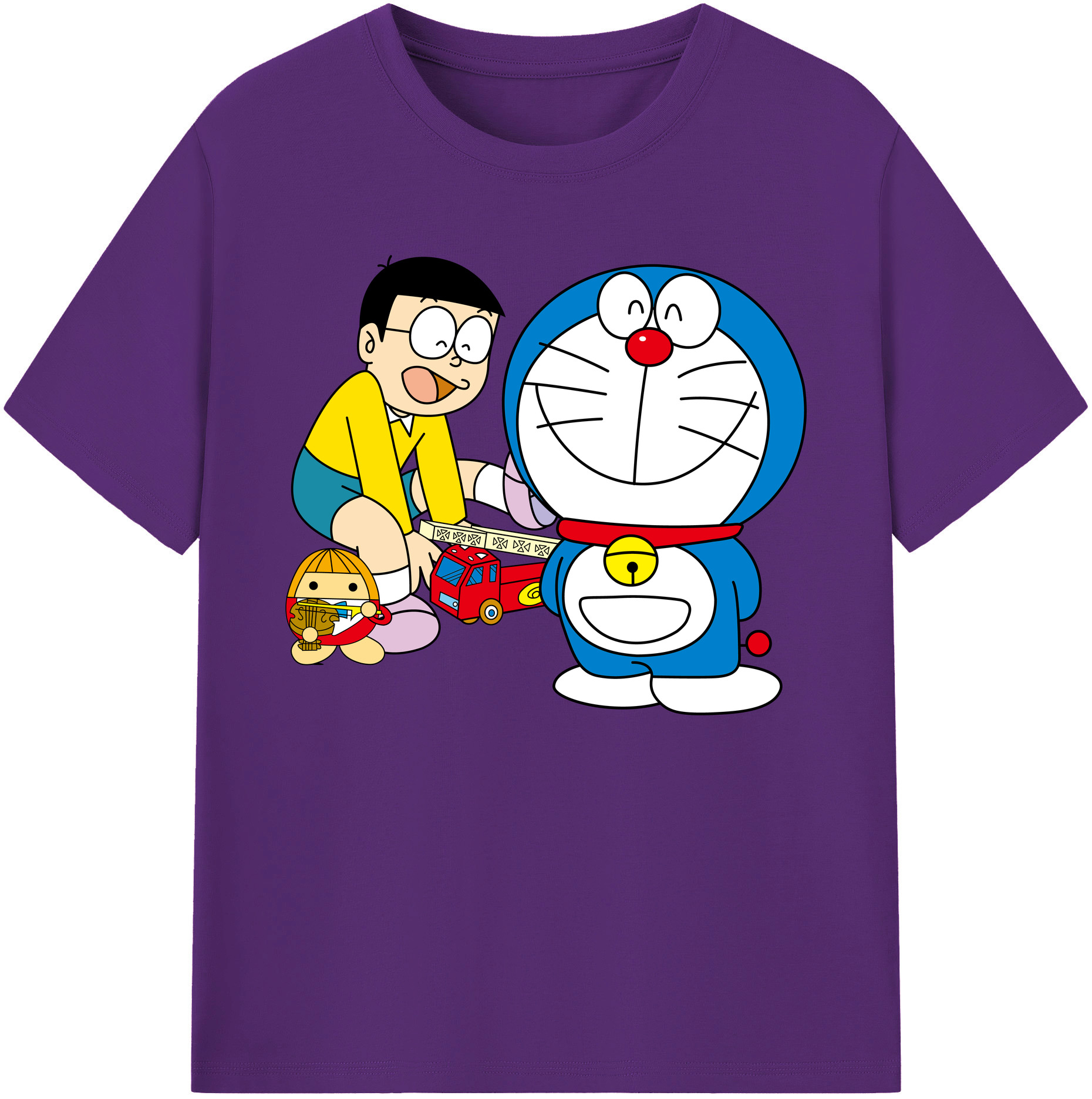 （画像用） ドラえもん Doraemon 綿100％ メンズ半袖Tシャツ｜肌触りやわらか＆通気性