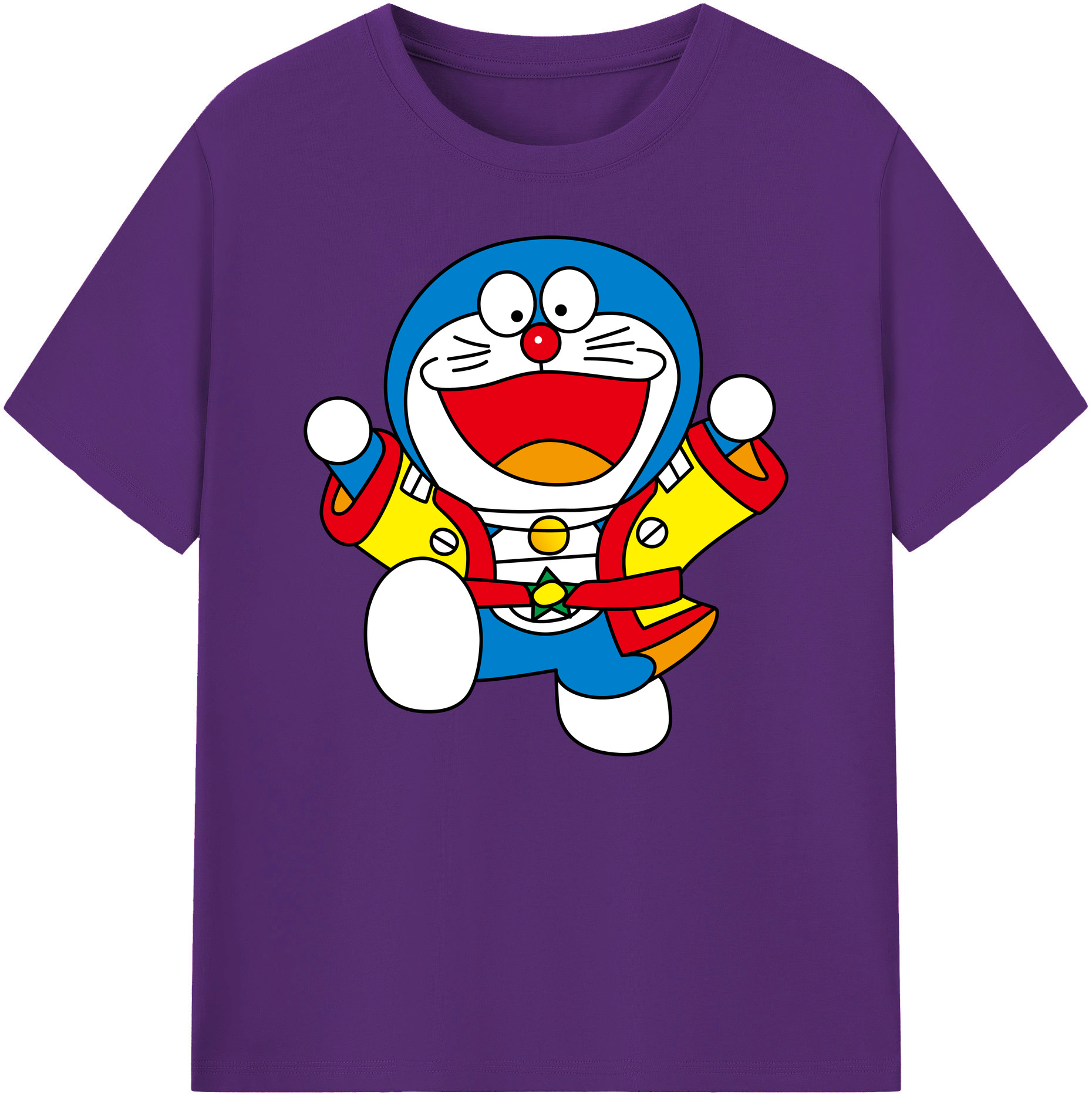 （画像用） ドラえもん Doraemon 綿100％ メンズ半袖Tシャツ｜肌触りやわらか＆通気性