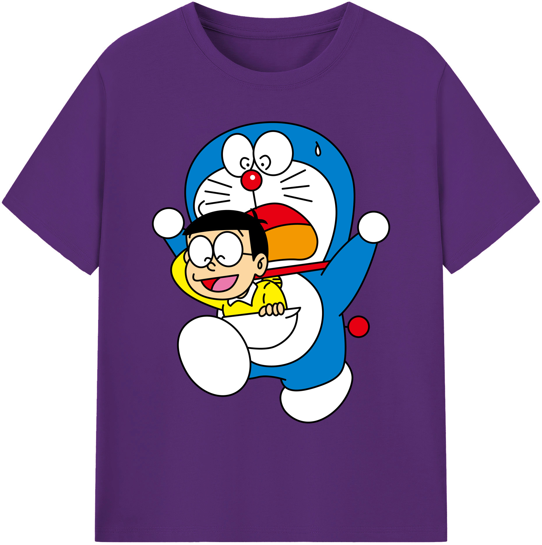 （画像用） ドラえもん Doraemon 綿100％ メンズ半袖Tシャツ｜肌触りやわらか＆通気性