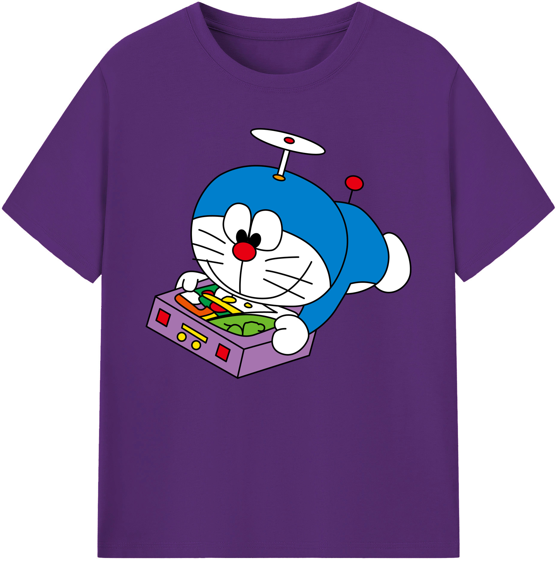（画像用） ドラえもん Doraemon 綿100％ メンズ半袖Tシャツ｜肌触りやわらか＆通気性