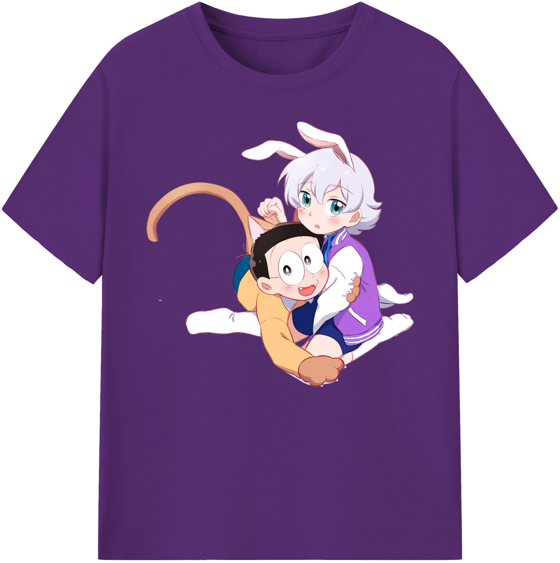 （画像用） ドラえもん 野比 のび太 Doraemon Nobita Nobi 綿100％ メンズ半袖Tシャツ｜肌触りやわらか＆通気性