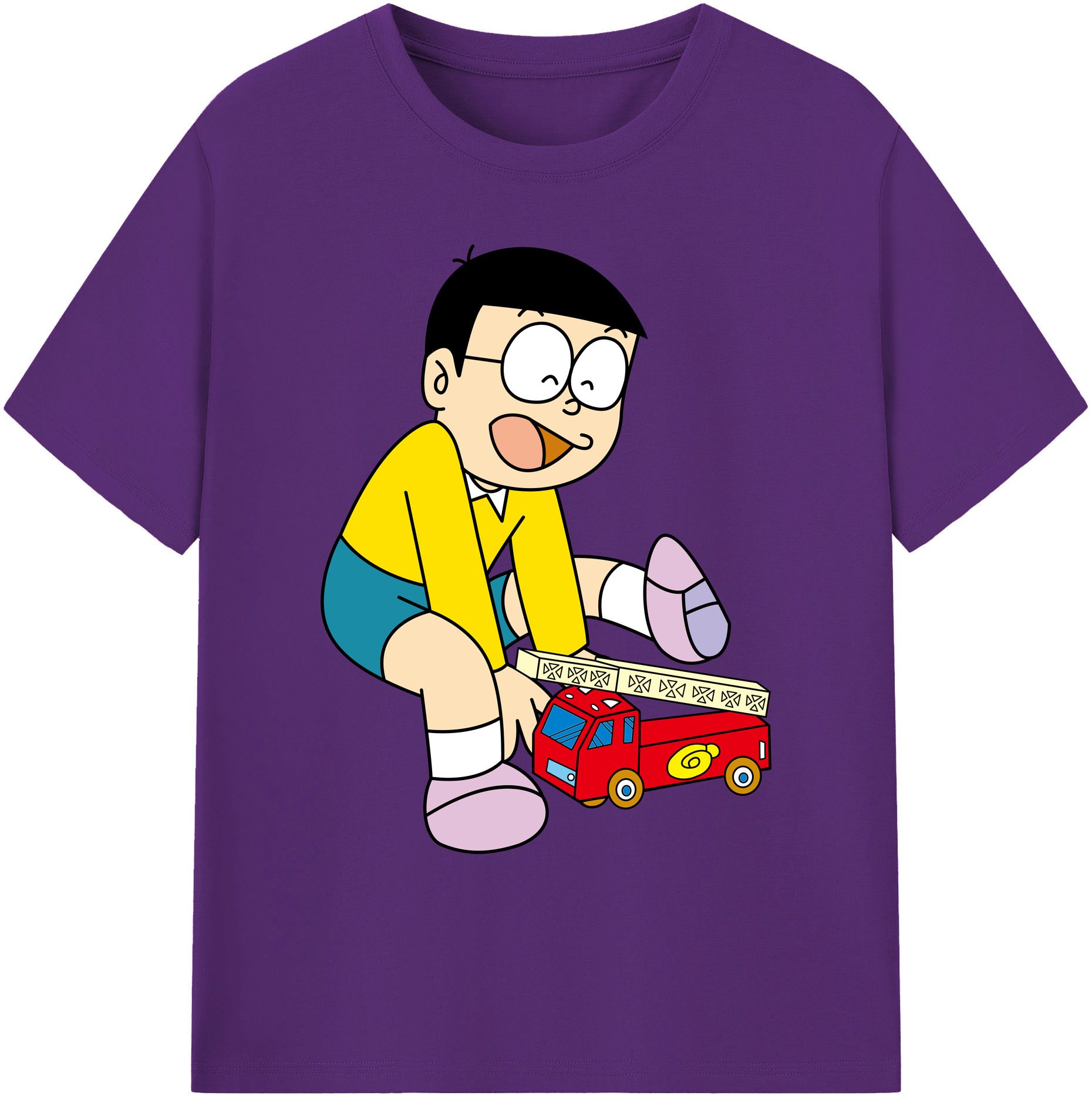 （画像用） ドラえもん 野比 のび太 Doraemon Nobita Nobi 綿100％ メンズ半袖Tシャツ｜肌触りやわらか＆通気性