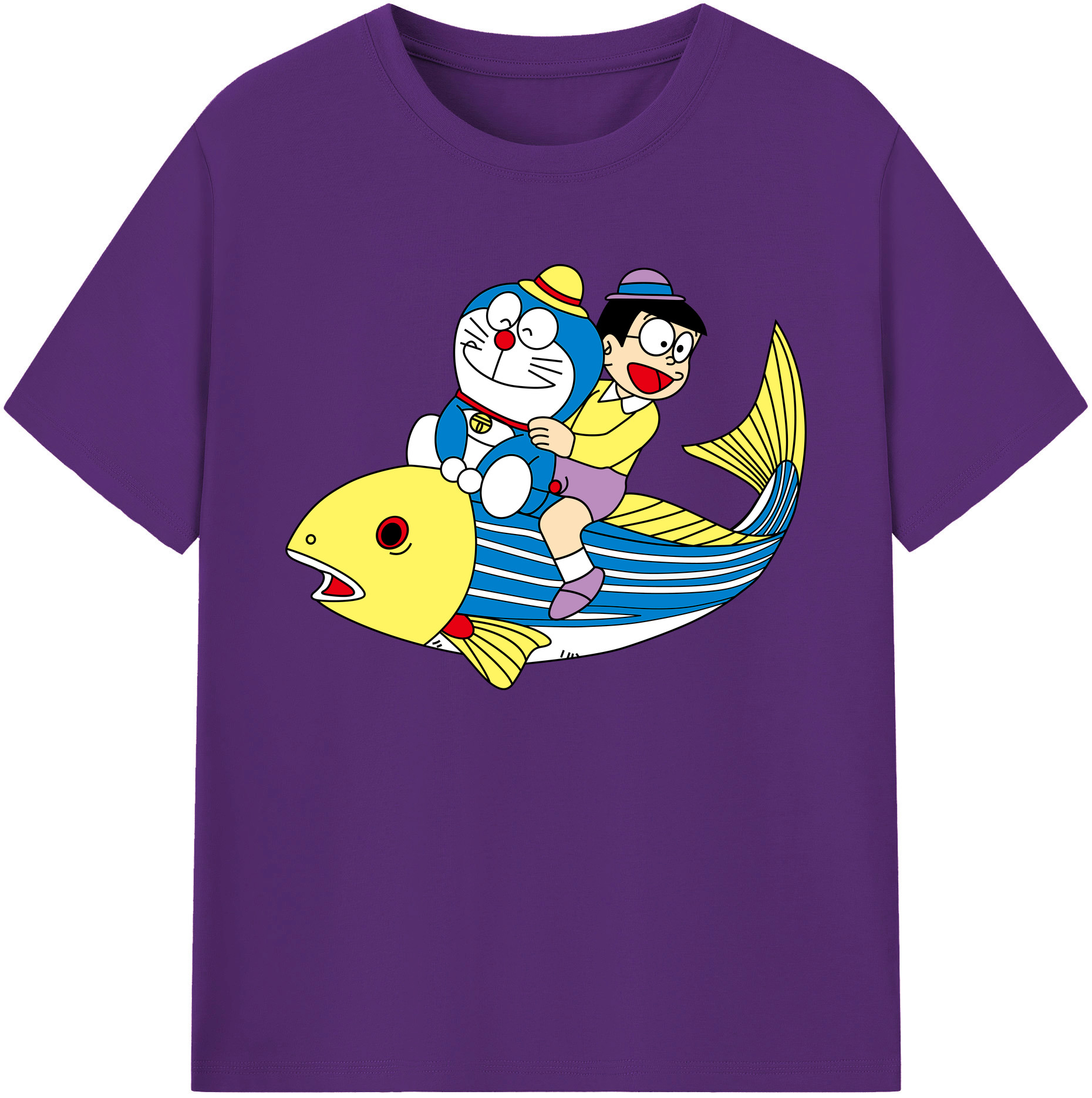 （画像用） ドラえもん 野比 のび太 Doraemon Nobita Nobi 綿100％ メンズ半袖Tシャツ｜肌触りやわらか＆通気性
