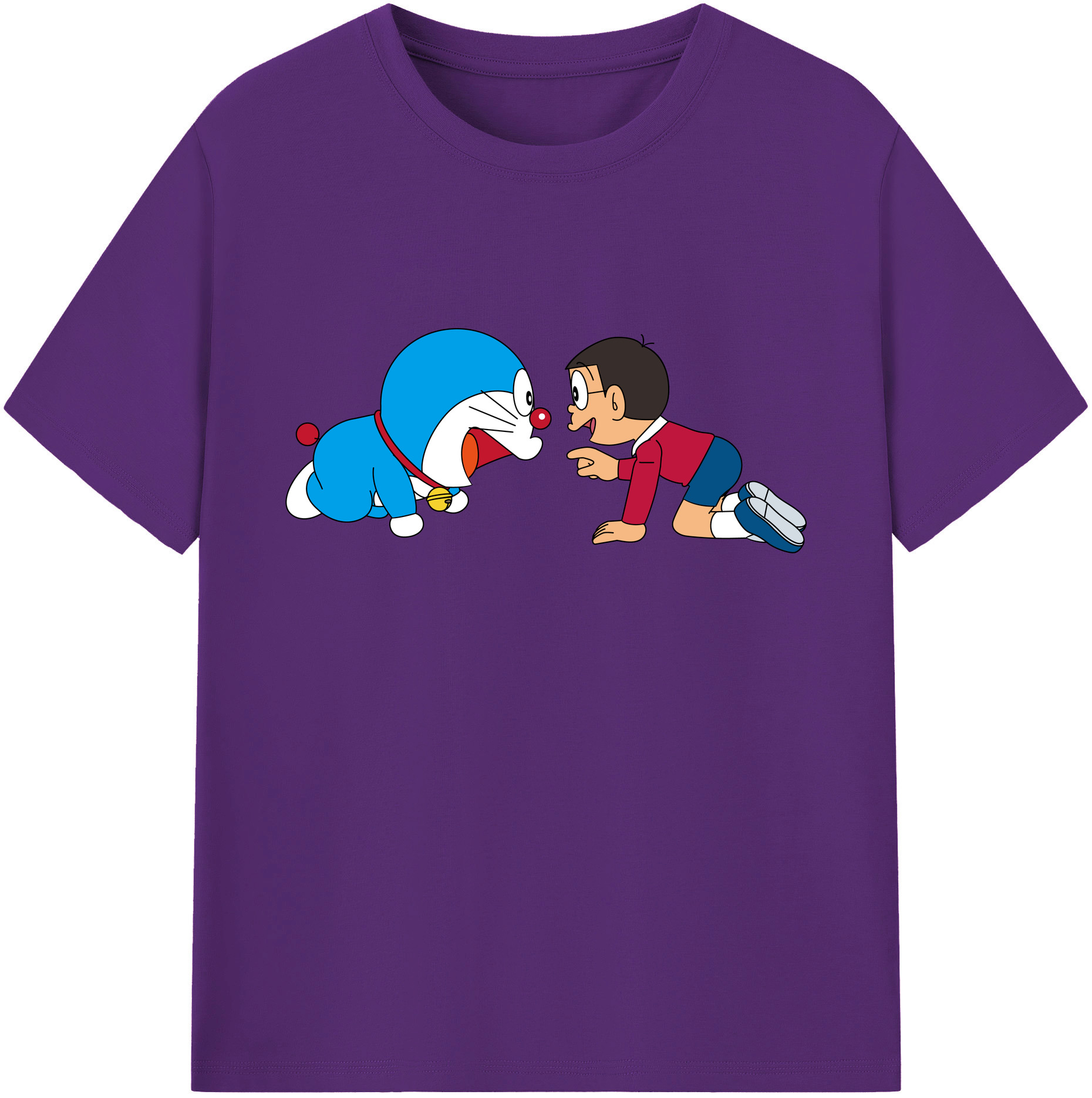 （画像用） ドラえもん 野比 のび太 Doraemon Nobita Nobi 綿100％ メンズ半袖Tシャツ｜肌触りやわらか＆通気性