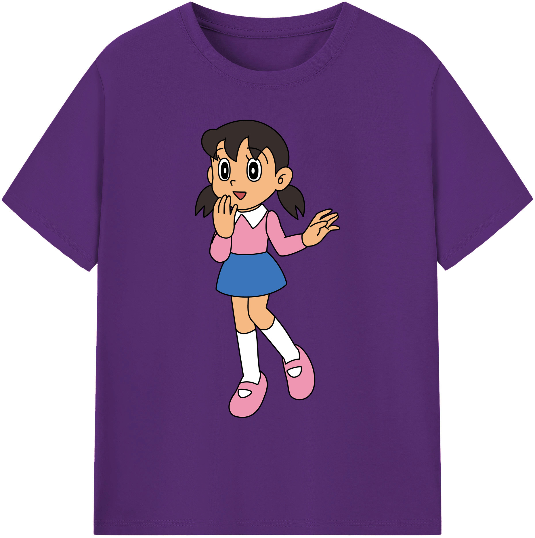 （画像用） ドラえもん みなもと しずか Doraemon Shizuka Minamoto 綿100％ メンズ半袖Tシャツ｜肌触りやわらか＆通気性