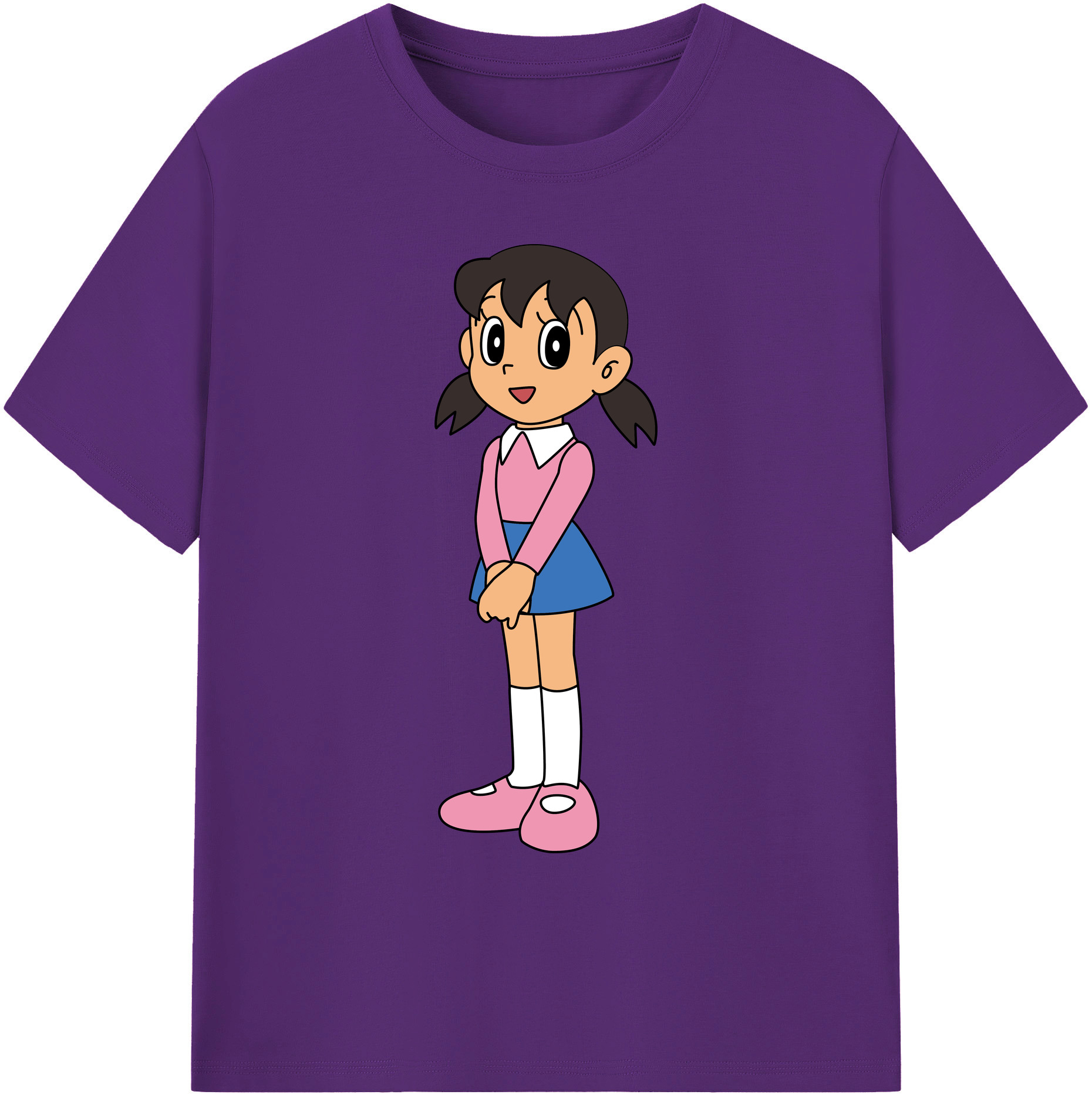 （画像用） ドラえもん みなもと しずか Doraemon Shizuka Minamoto 綿100％ メンズ半袖Tシャツ｜肌触りやわらか＆通気性