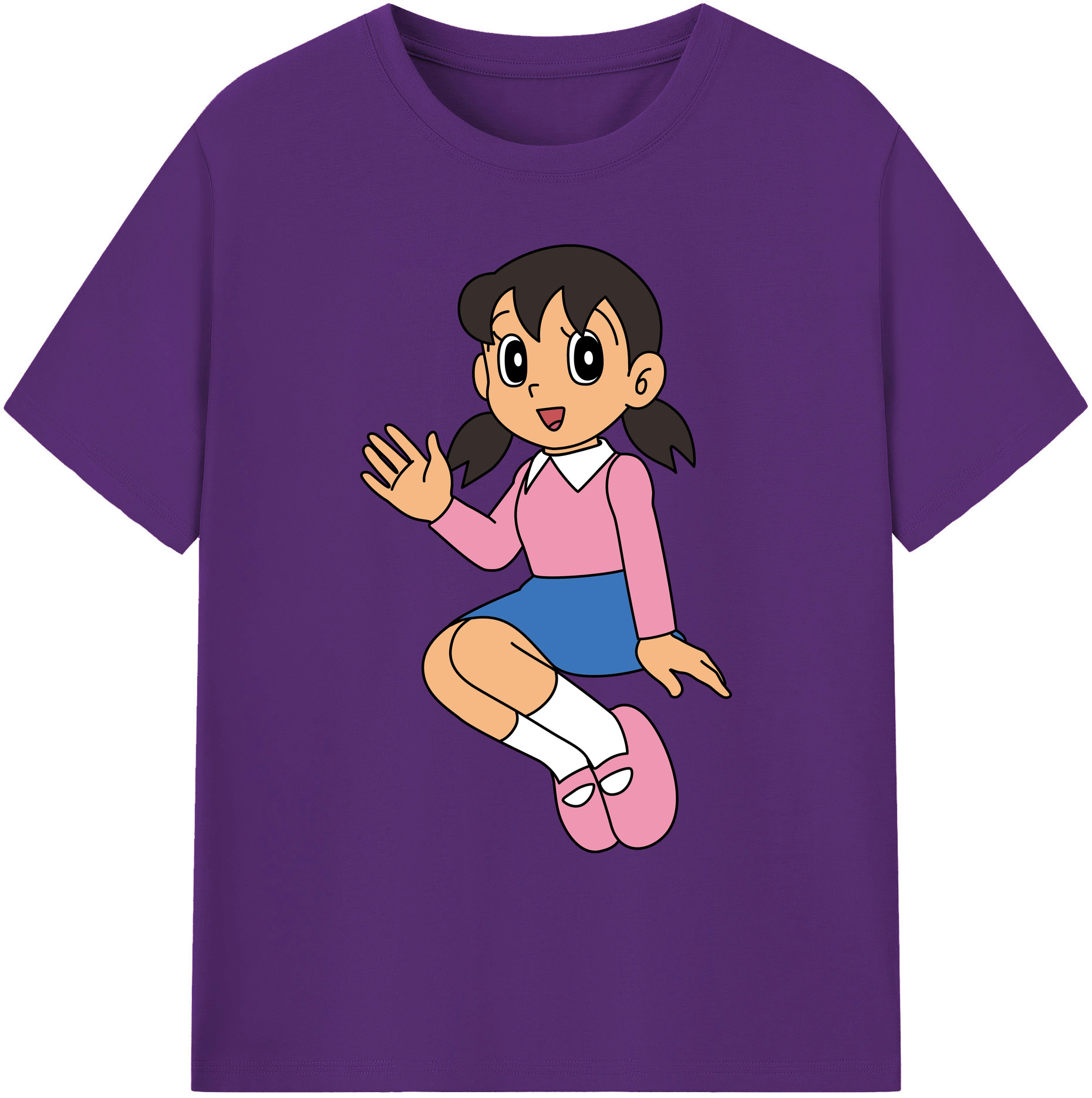 （画像用） ドラえもん みなもと しずか Doraemon Shizuka Minamoto 綿100％ メンズ半袖Tシャツ｜肌触りやわらか＆通気性