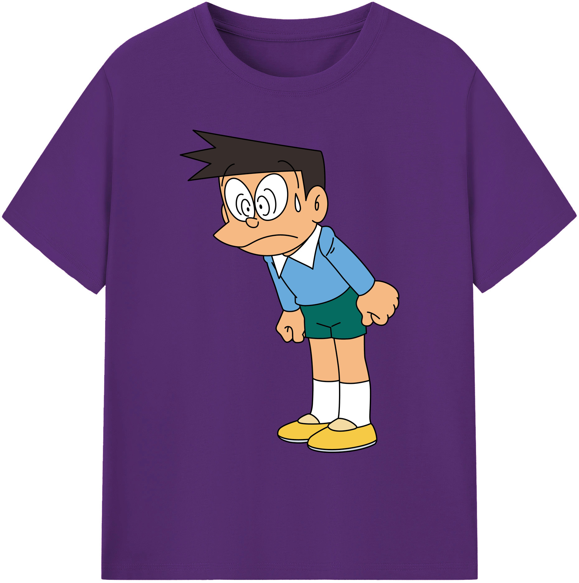 （画像用） ドラえもん 骨川 スネ夫 Doraemon Honekawa Suneo 綿100％ メンズ半袖Tシャツ｜肌触りやわらか＆通気性