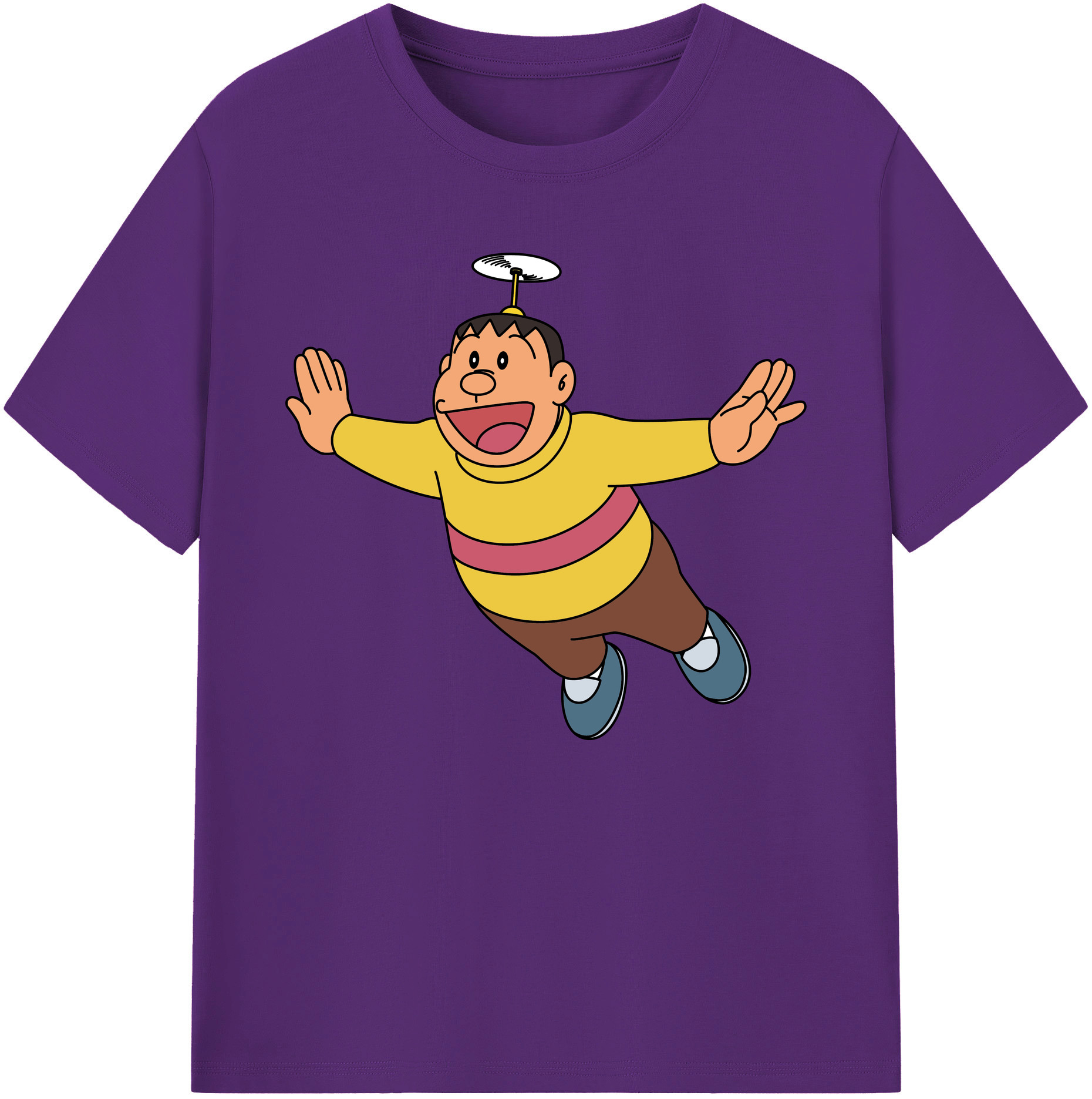 （画像用） ドラえもん 剛田武 Doraemon Gouta Takeshi 綿100％ メンズ半袖Tシャツ｜肌触りやわらか＆通気性