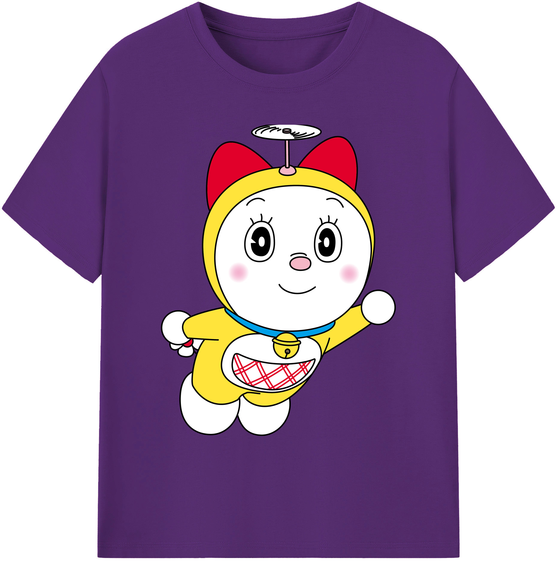 （画像用） ドラえもん ドラミ Doraemon Dorami 綿100％ メンズ半袖Tシャツ｜肌触りやわらか＆通気性