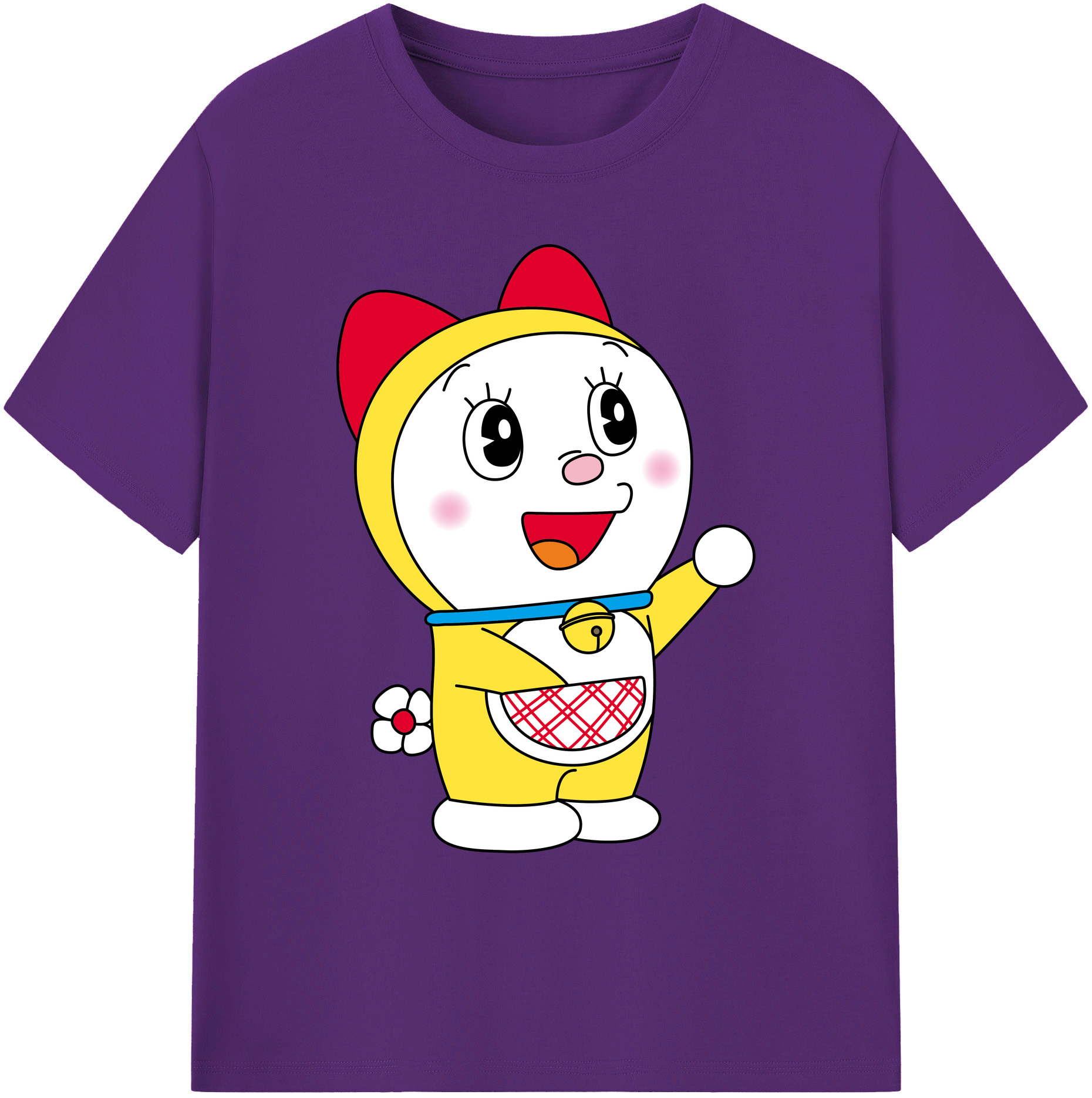 （画像用） ドラえもん ドラミ Doraemon Dorami 綿100％ メンズ半袖Tシャツ｜肌触りやわらか＆通気性