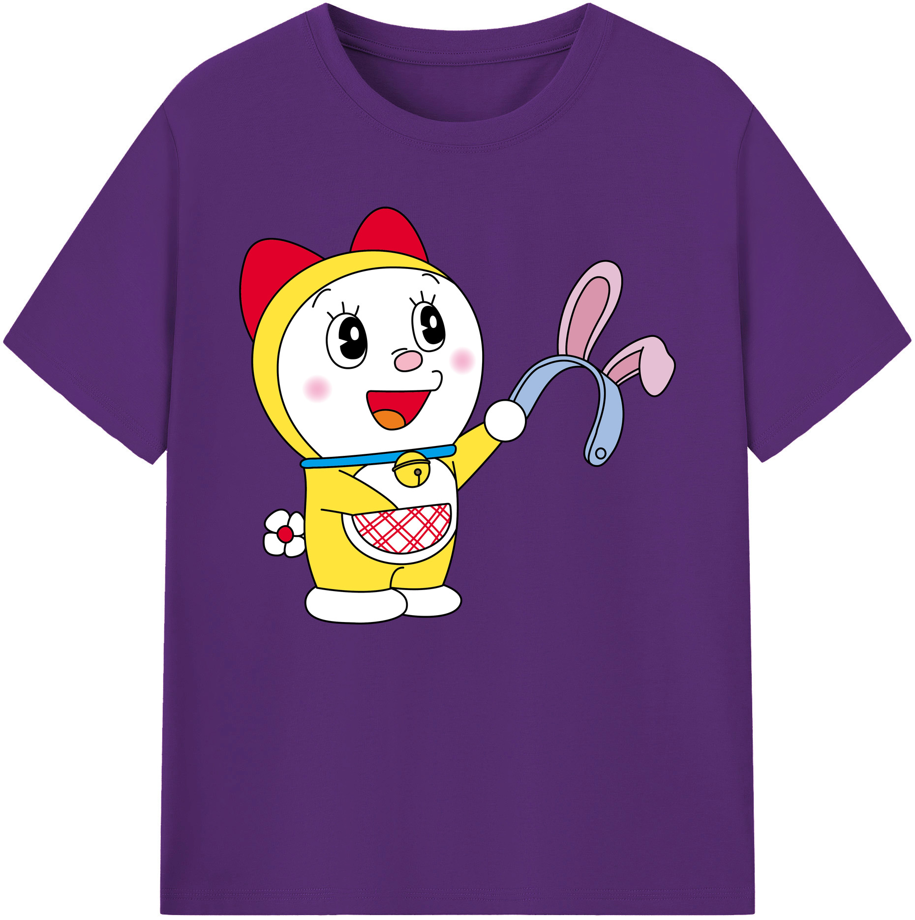 （画像用） ドラえもん ドラミ Doraemon Dorami 綿100％ メンズ半袖Tシャツ｜肌触りやわらか＆通気性
