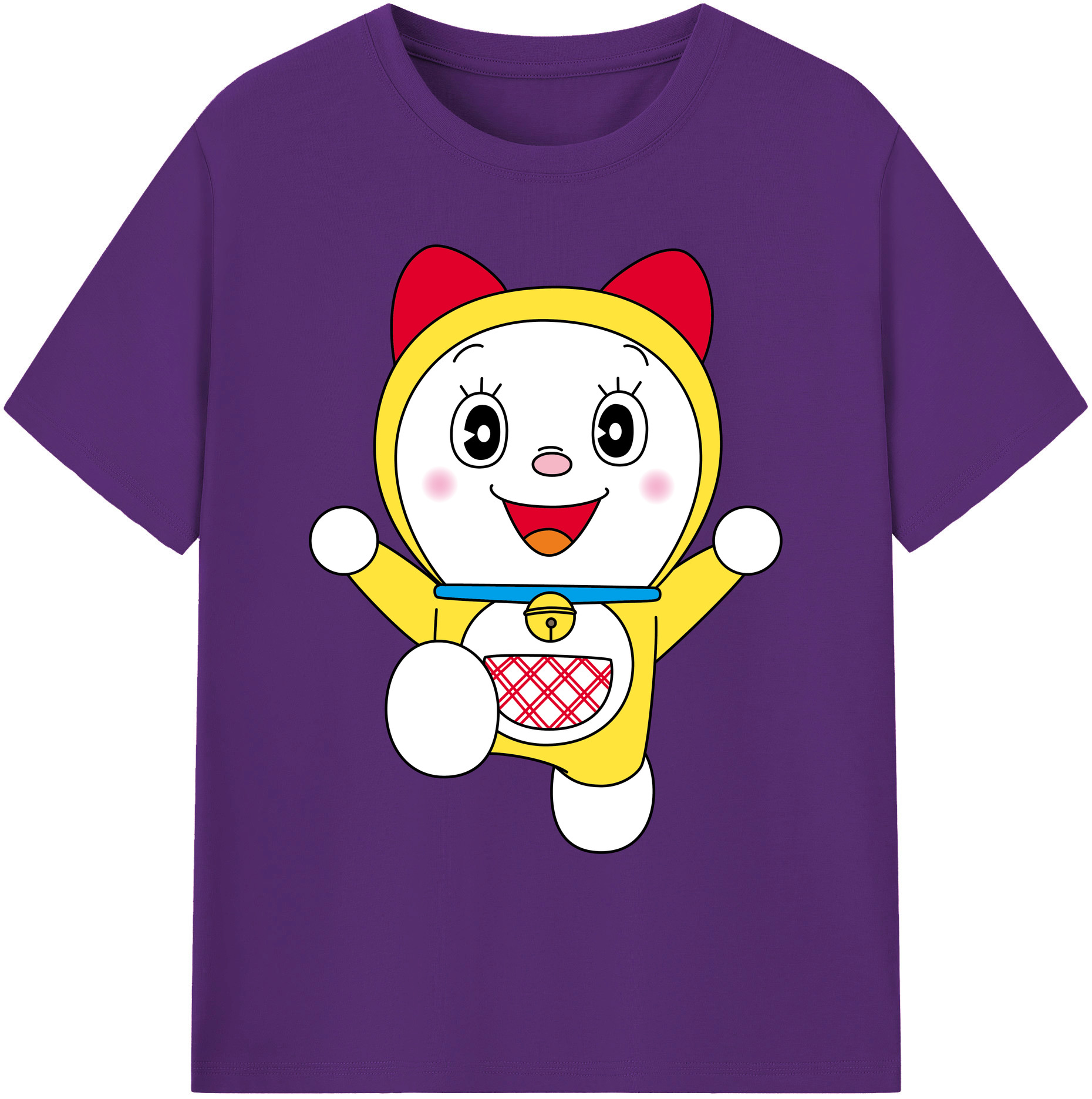 （画像用） ドラえもん ドラミ Doraemon Dorami 綿100％ メンズ半袖Tシャツ｜肌触りやわらか＆通気性