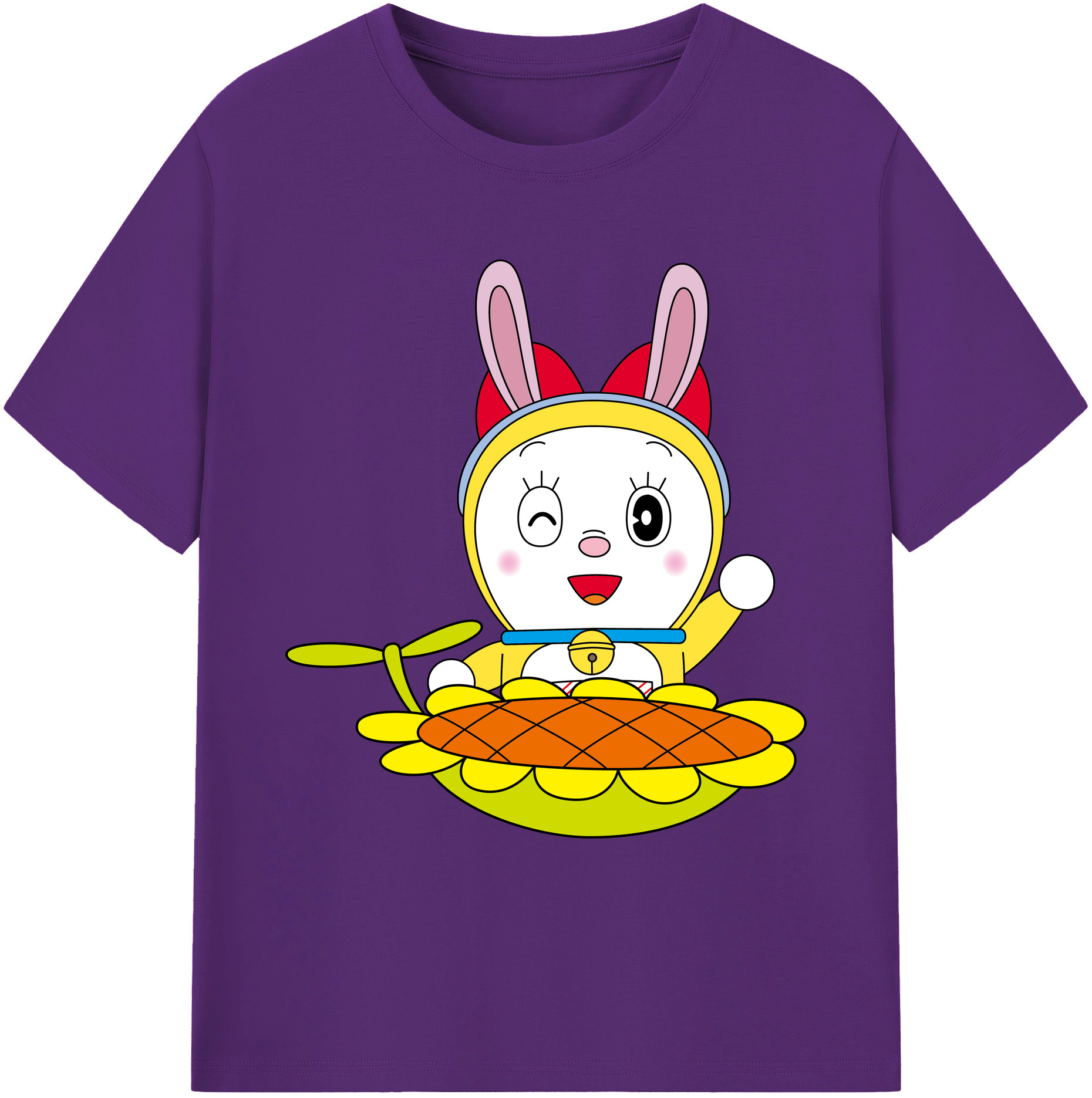 （画像用） ドラえもん ドラミ Doraemon Dorami 綿100％ メンズ半袖Tシャツ｜肌触りやわらか＆通気性