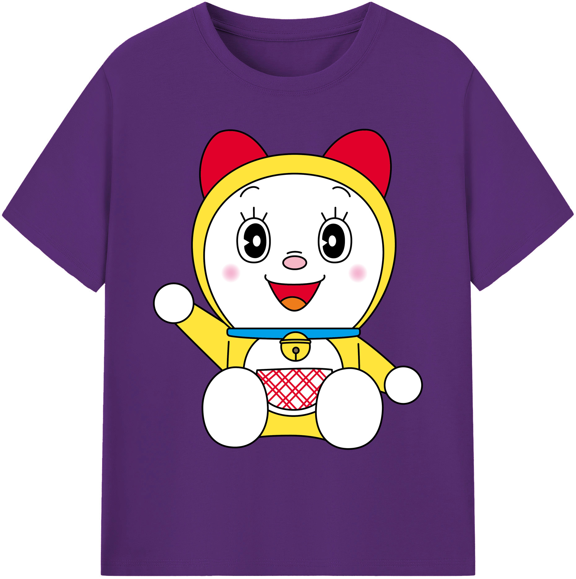 （画像用） ドラえもん ドラミ Doraemon Dorami 綿100％ メンズ半袖Tシャツ｜肌触りやわらか＆通気性