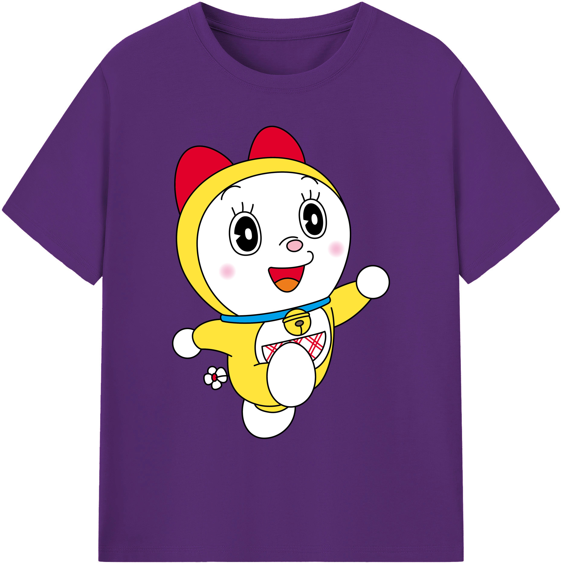 （画像用） ドラえもん ドラミ Doraemon Dorami 綿100％ メンズ半袖Tシャツ｜肌触りやわらか＆通気性