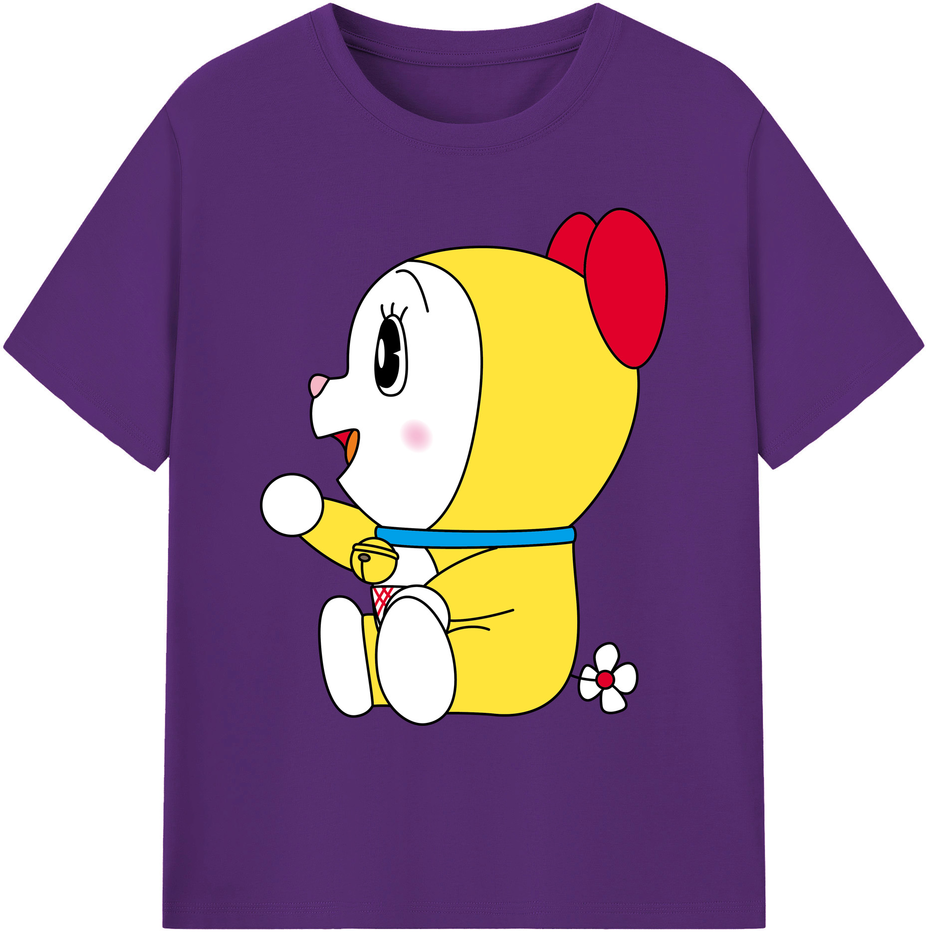 （画像用） ドラえもん ドラミ Doraemon Dorami 綿100％ メンズ半袖Tシャツ｜肌触りやわらか＆通気性