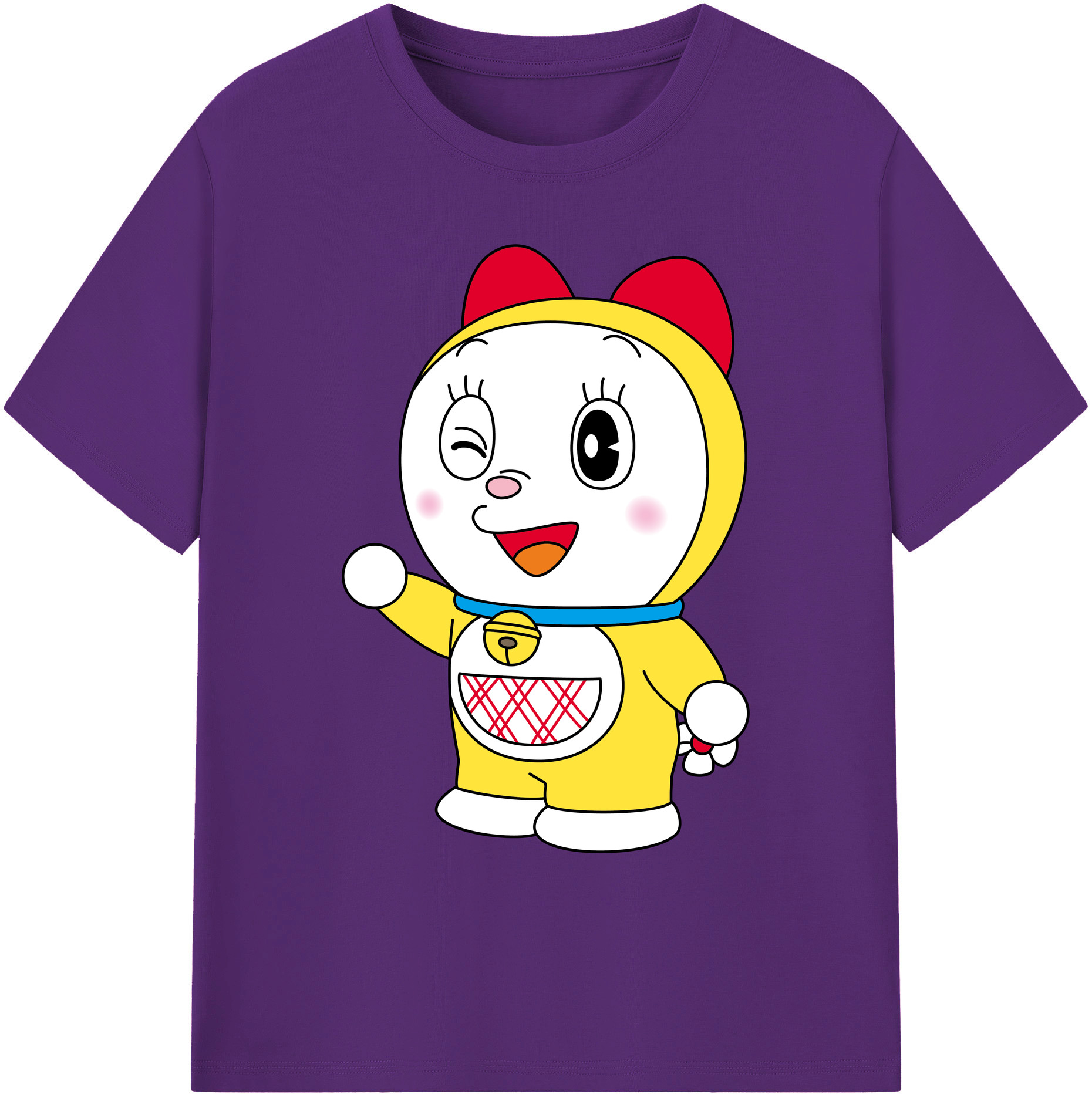 （画像用） ドラえもん ドラミ Doraemon Dorami 綿100％ メンズ半袖Tシャツ｜肌触りやわらか＆通気性