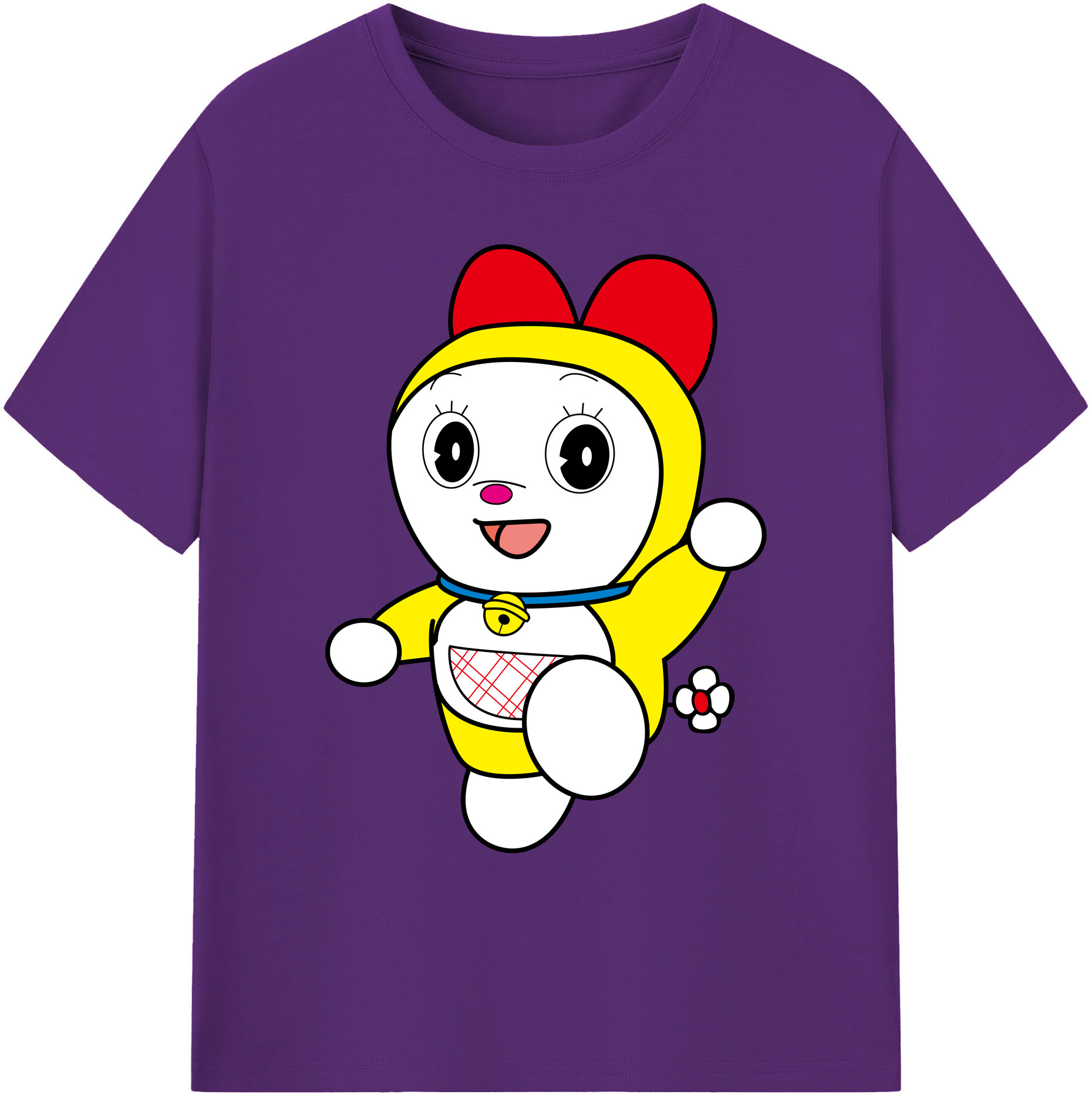 （画像用） ドラえもん ドラミ Doraemon Dorami 綿100％ メンズ半袖Tシャツ｜肌触りやわらか＆通気性