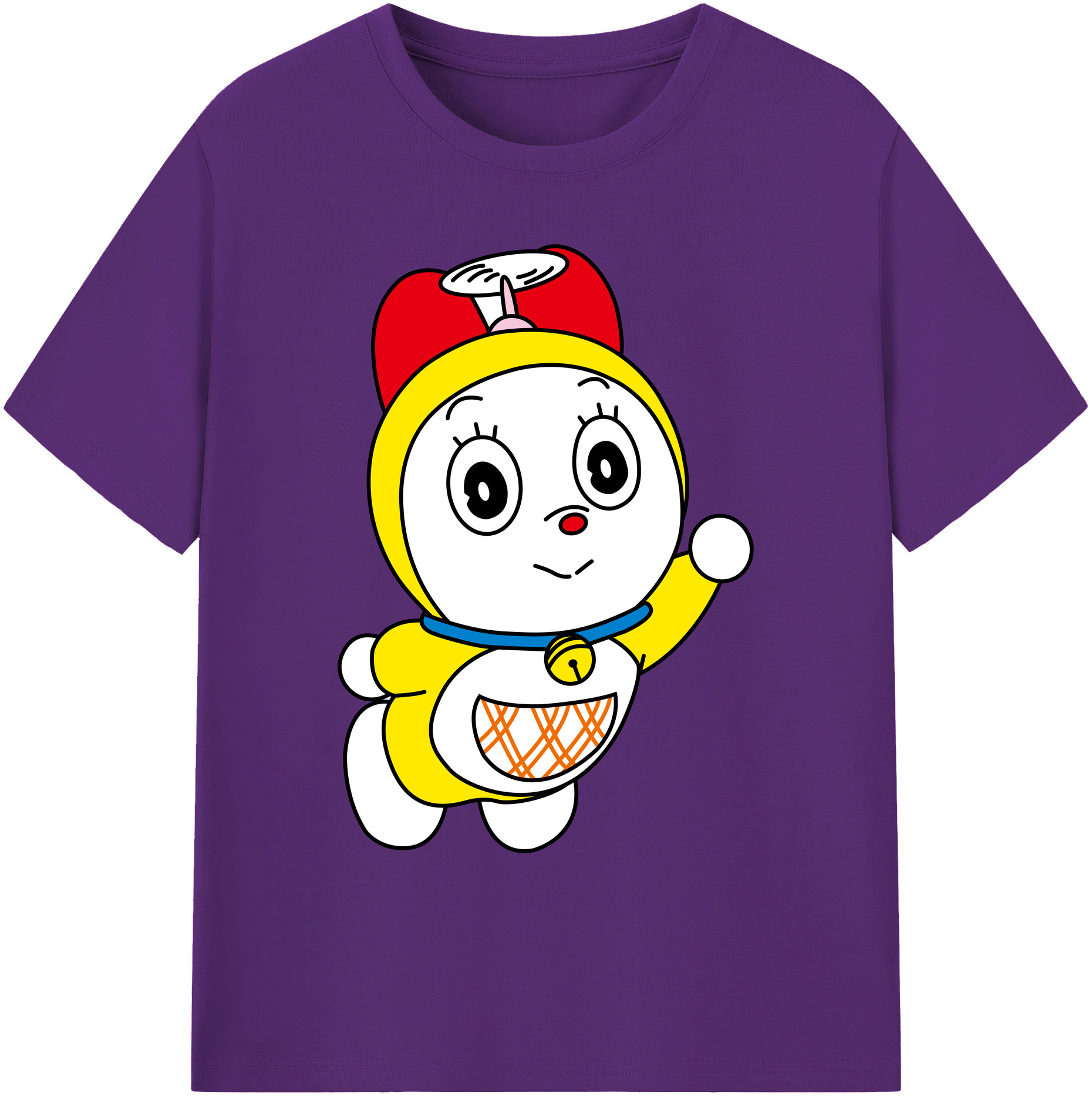 （画像用） ドラえもん ドラミ Doraemon Dorami 綿100％ メンズ半袖Tシャツ｜肌触りやわらか＆通気性