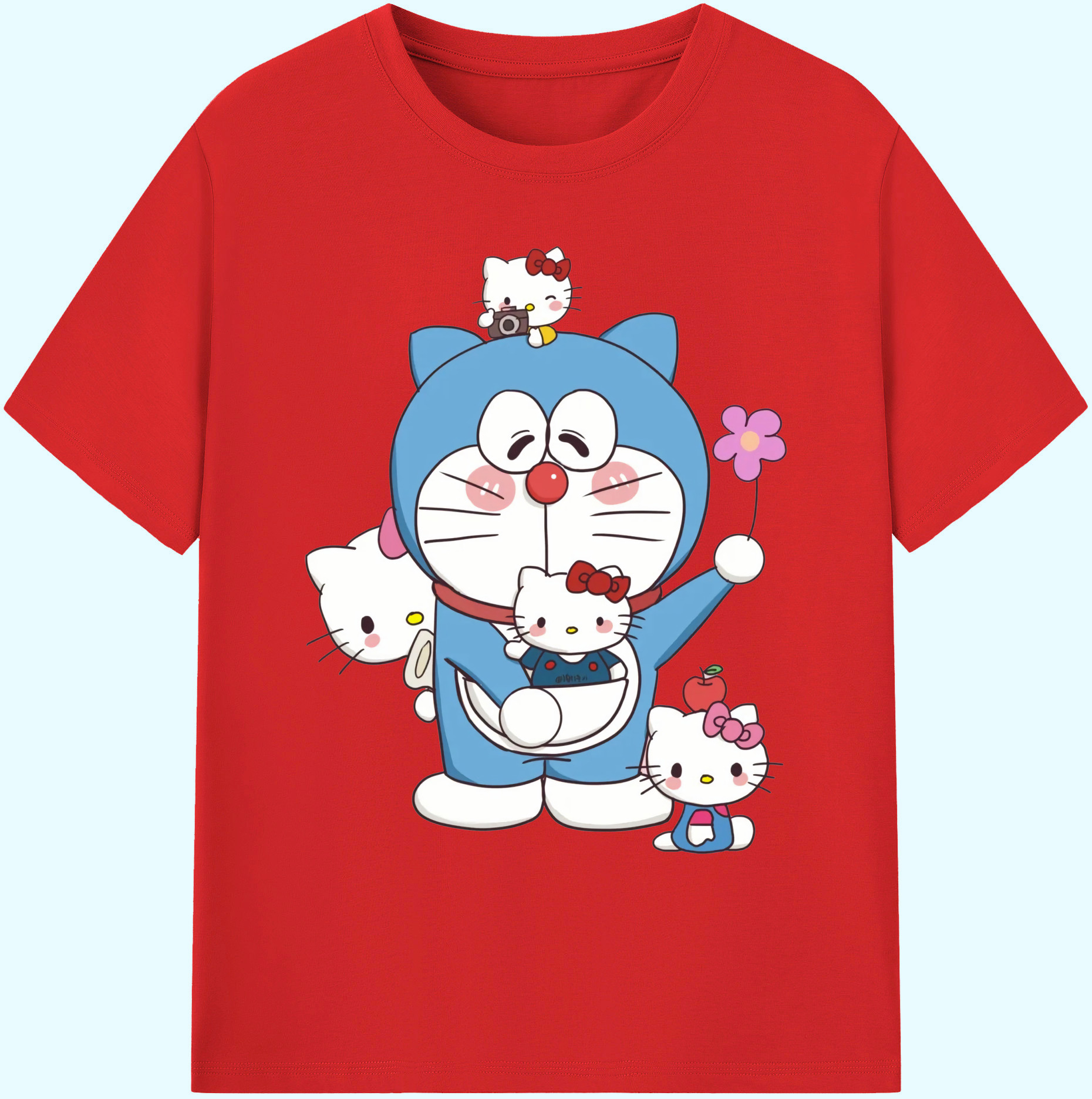 （画像用） ドラえもん Doraemon 綿100％ メンズ半袖Tシャツ｜肌触りやわらか＆通気性