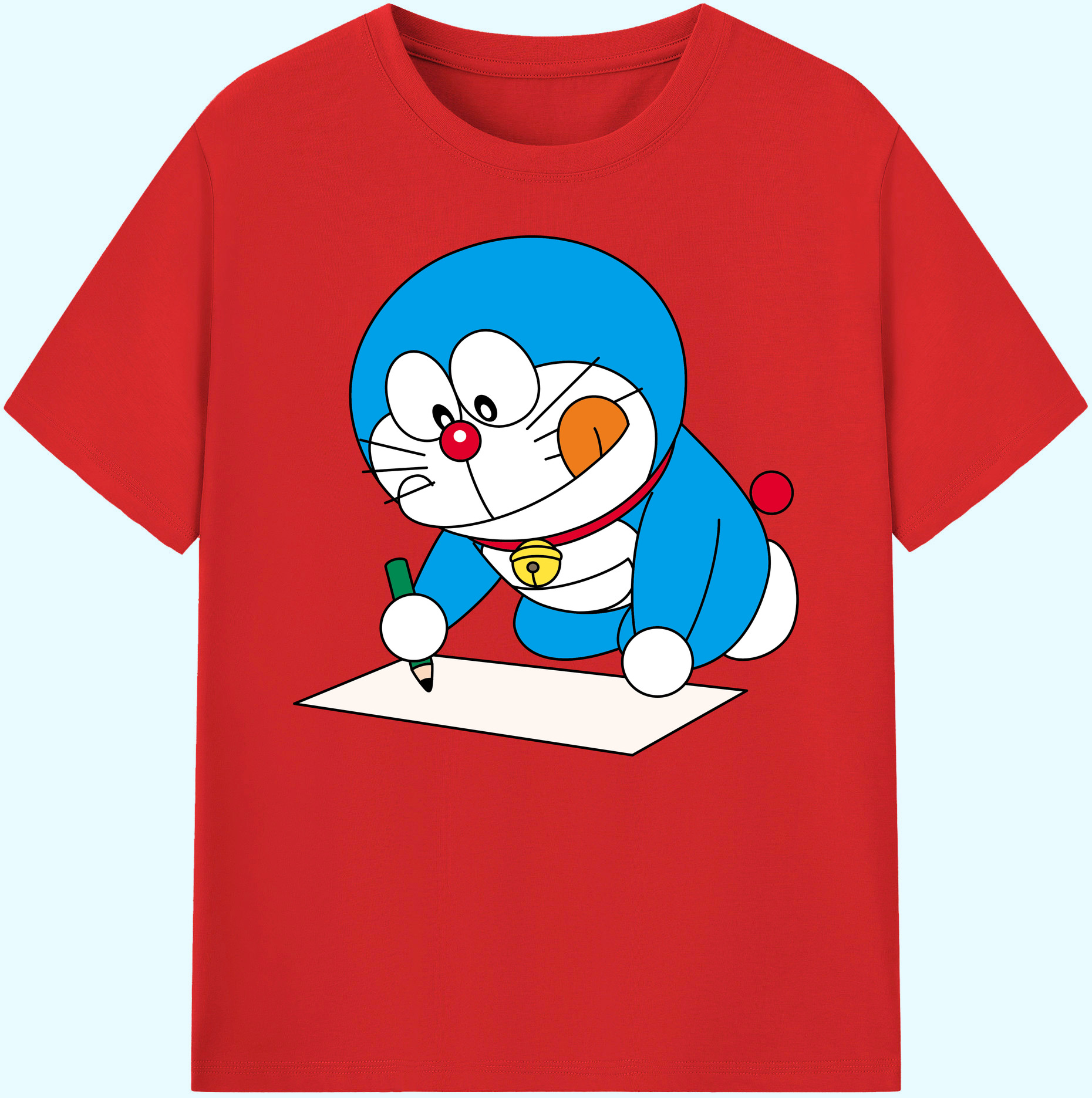 （画像用） ドラえもん Doraemon 綿100％ メンズ半袖Tシャツ｜肌触りやわらか＆通気性
