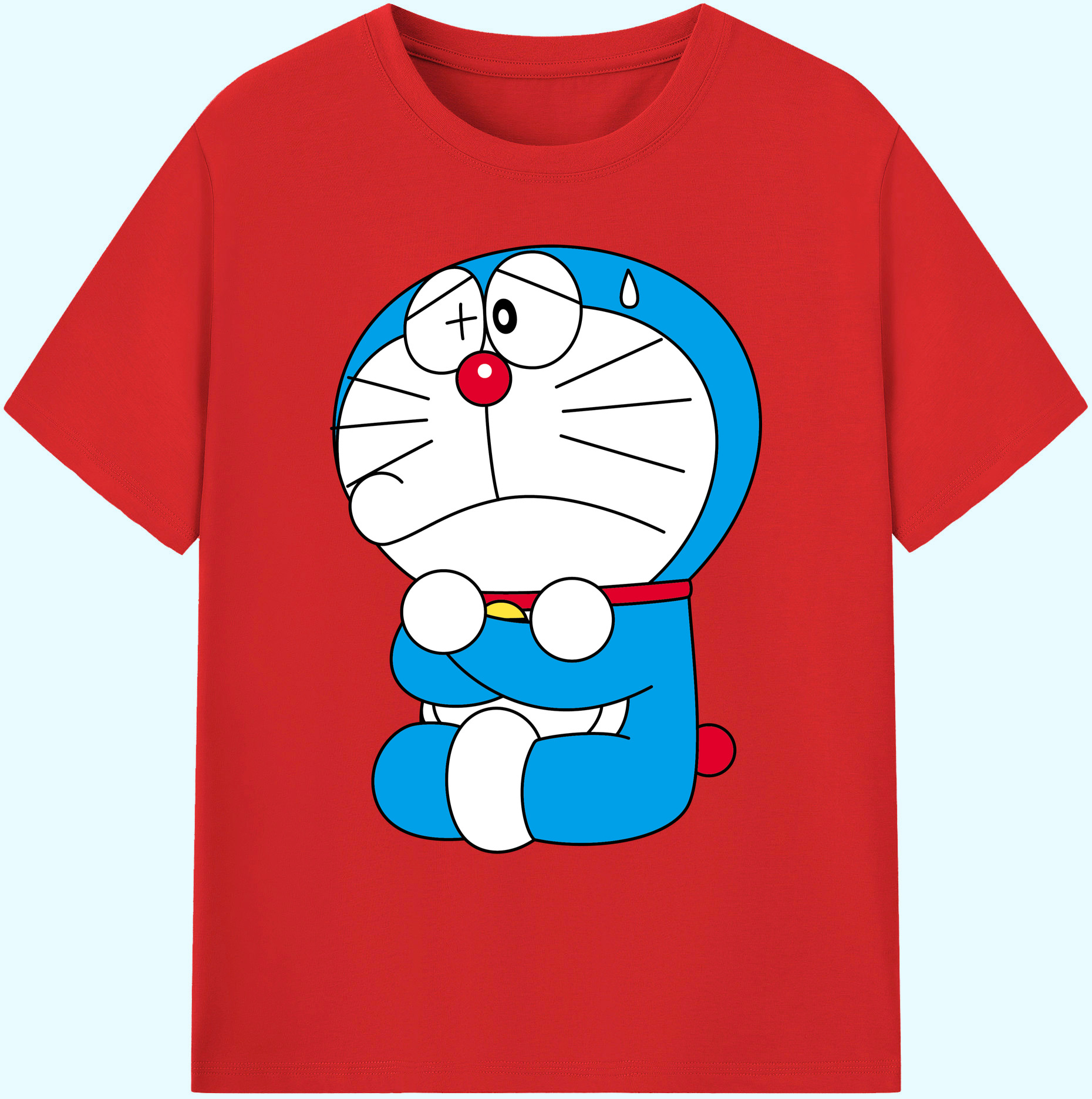 （画像用） ドラえもん Doraemon 綿100％ メンズ半袖Tシャツ｜肌触りやわらか＆通気性