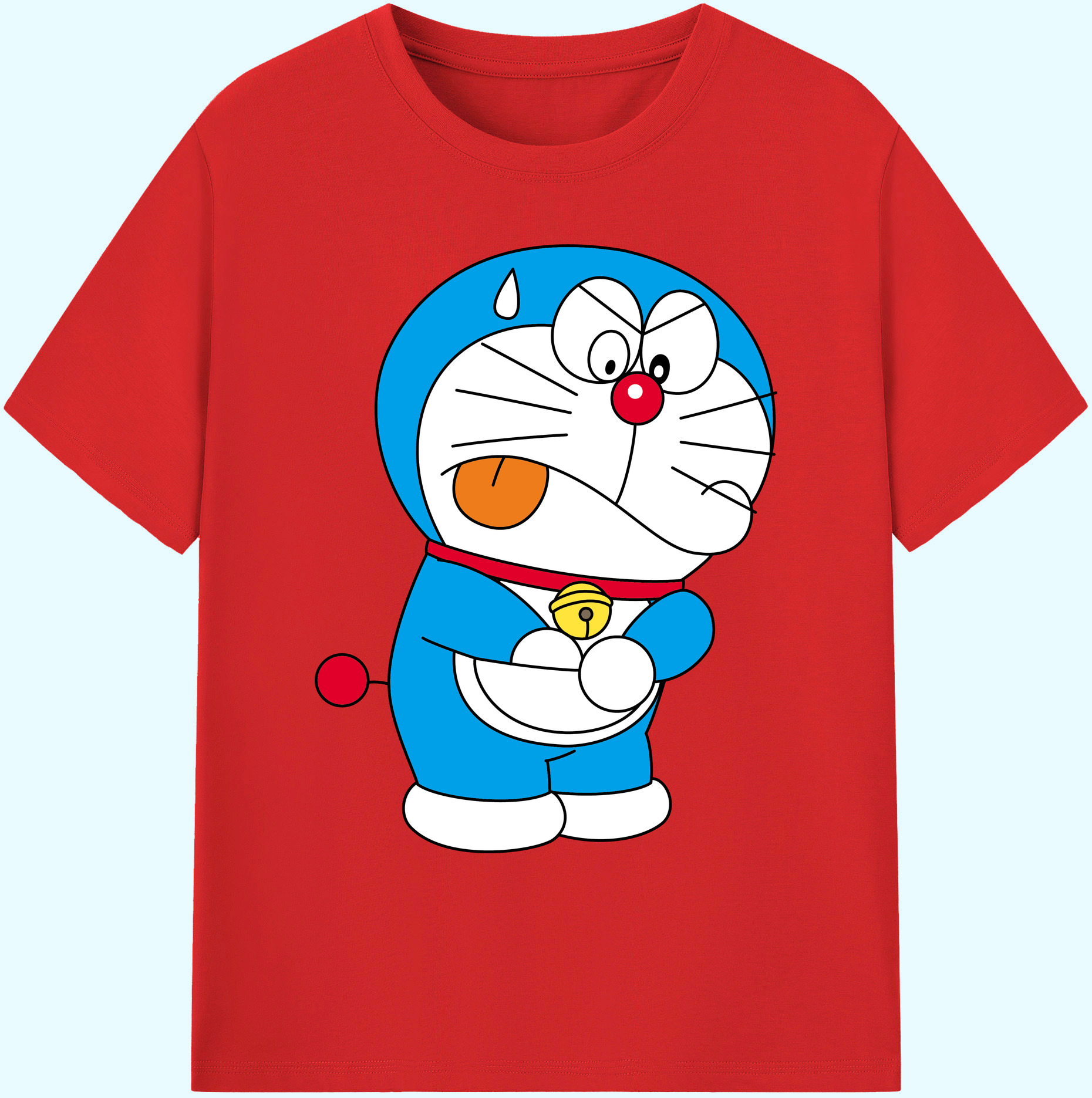 （画像用） ドラえもん Doraemon 綿100％ メンズ半袖Tシャツ｜肌触りやわらか＆通気性